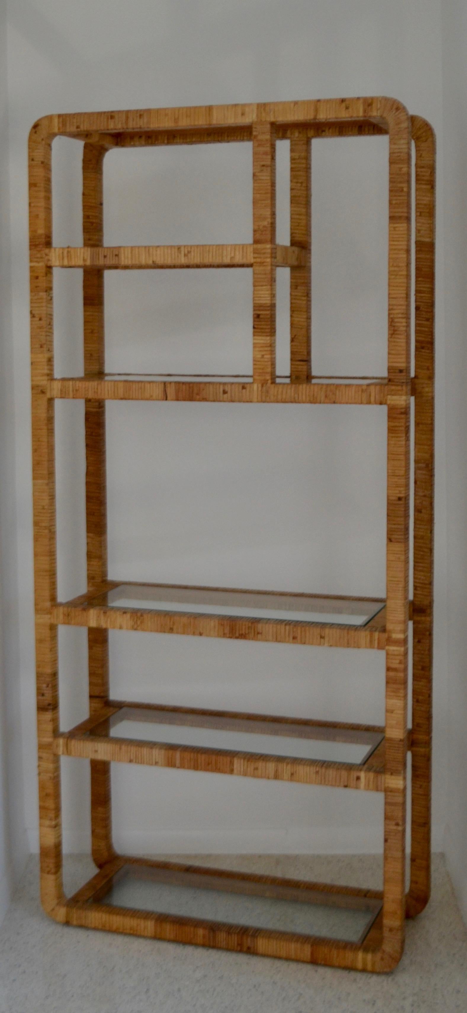 Mid-20th Century Midcentury Rattan Bookcase For Sale