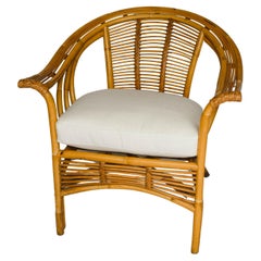 Mid Century Rattan Chair with New Down Cushion