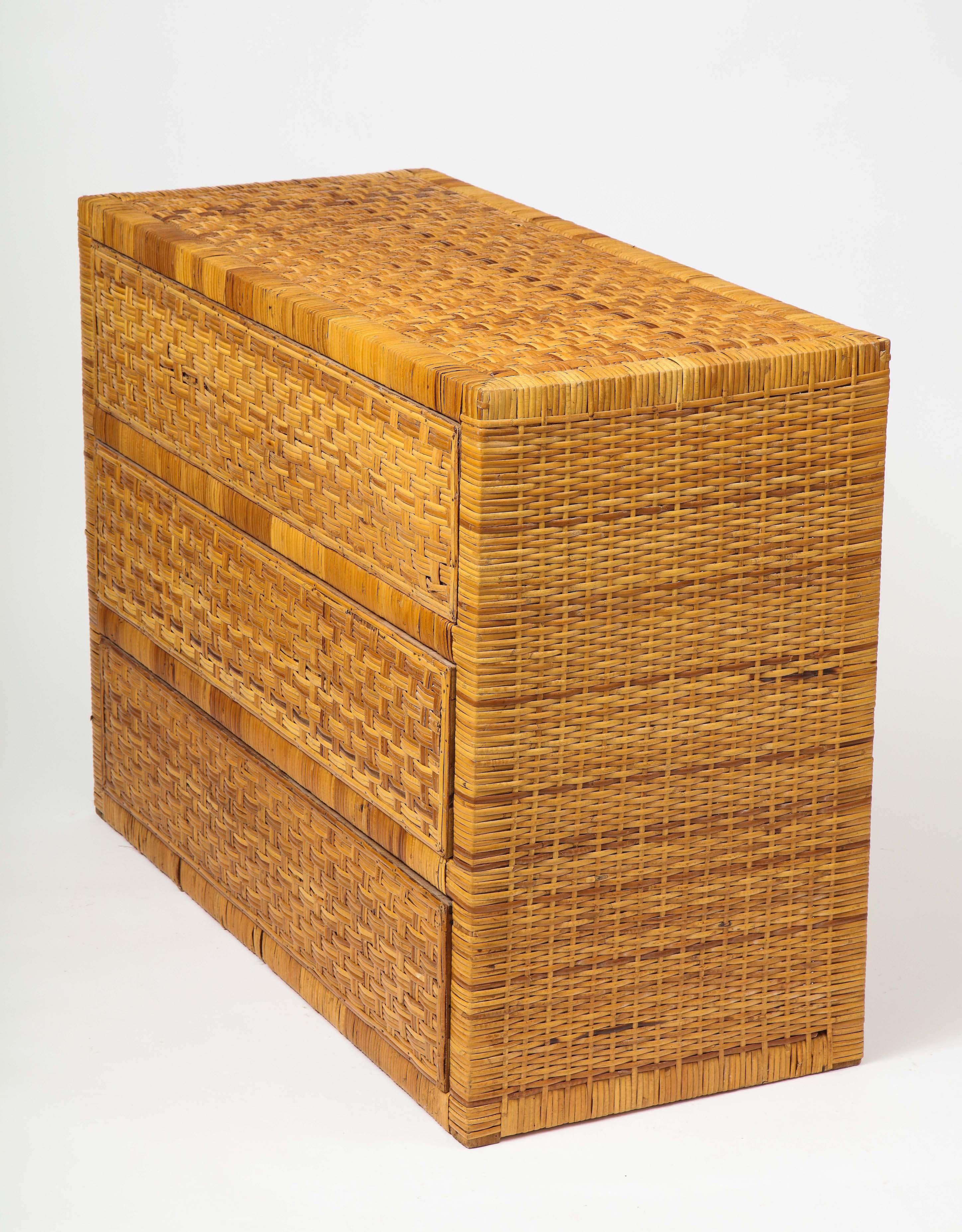 Late 20th Century Midcentury Rattan Chest of Drawers