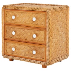 Midcentury Rattan Chest of Drawers