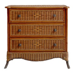 Mid-Century Rattan Chest of Drawers