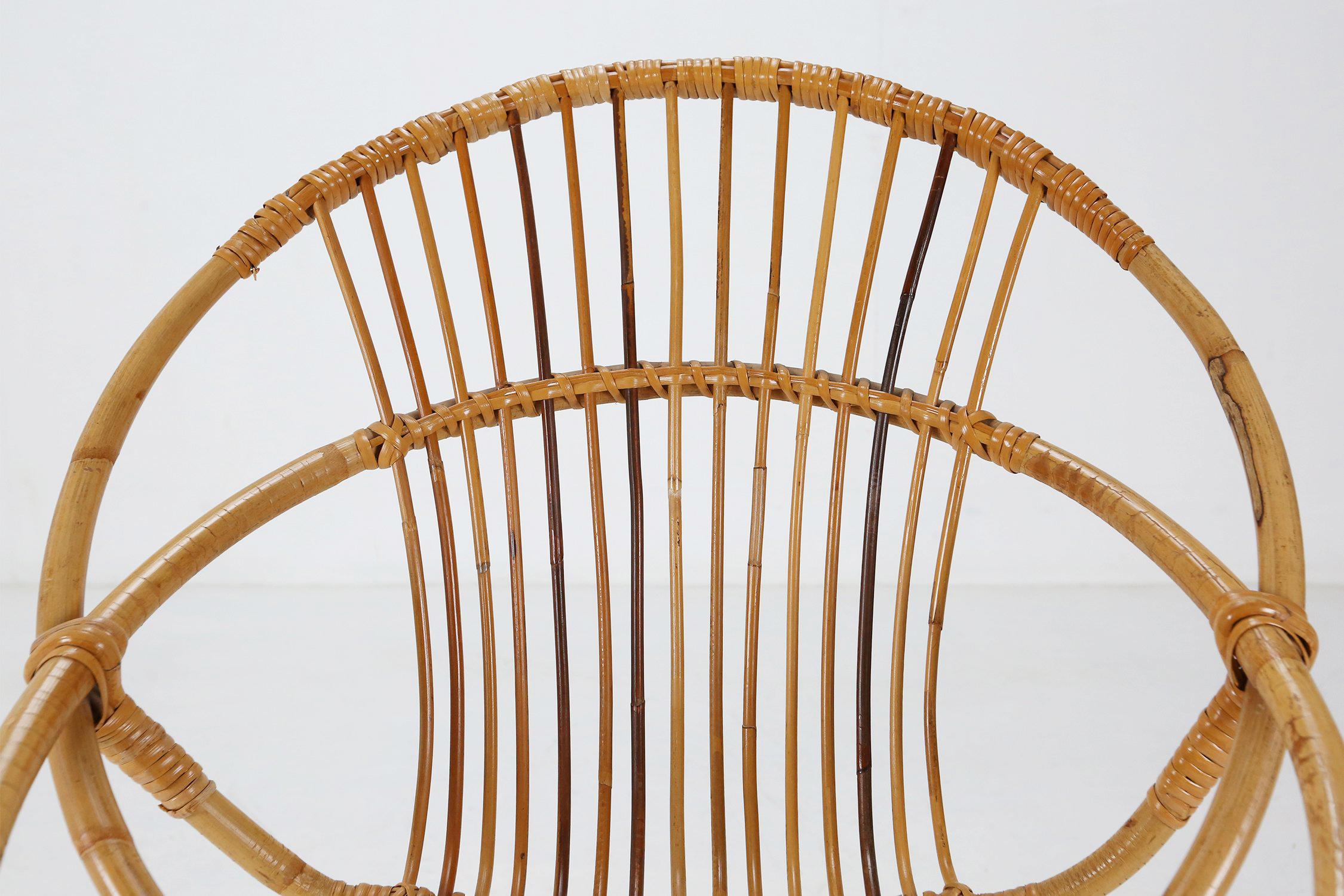 Mid-century rattan children’s lounge chair, the Netherlands 1960s For Sale 2