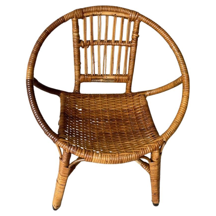 Mid Century Rattan Child's Chairs For Sale