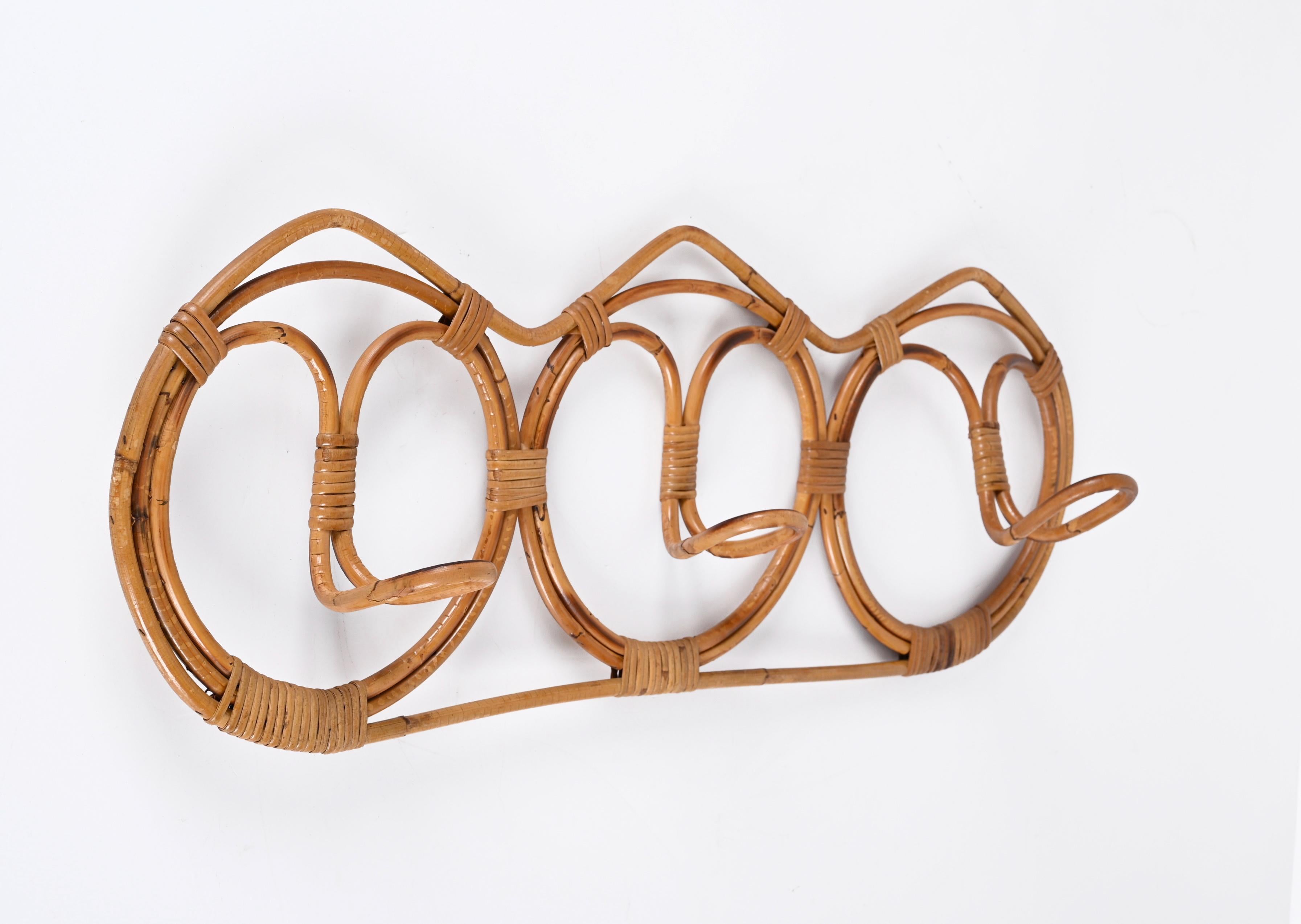 Mid-Century Modern Mid-Century Rattan Coat Rack, Albini and Franca Helg for Bonacina, Italy, 1960s