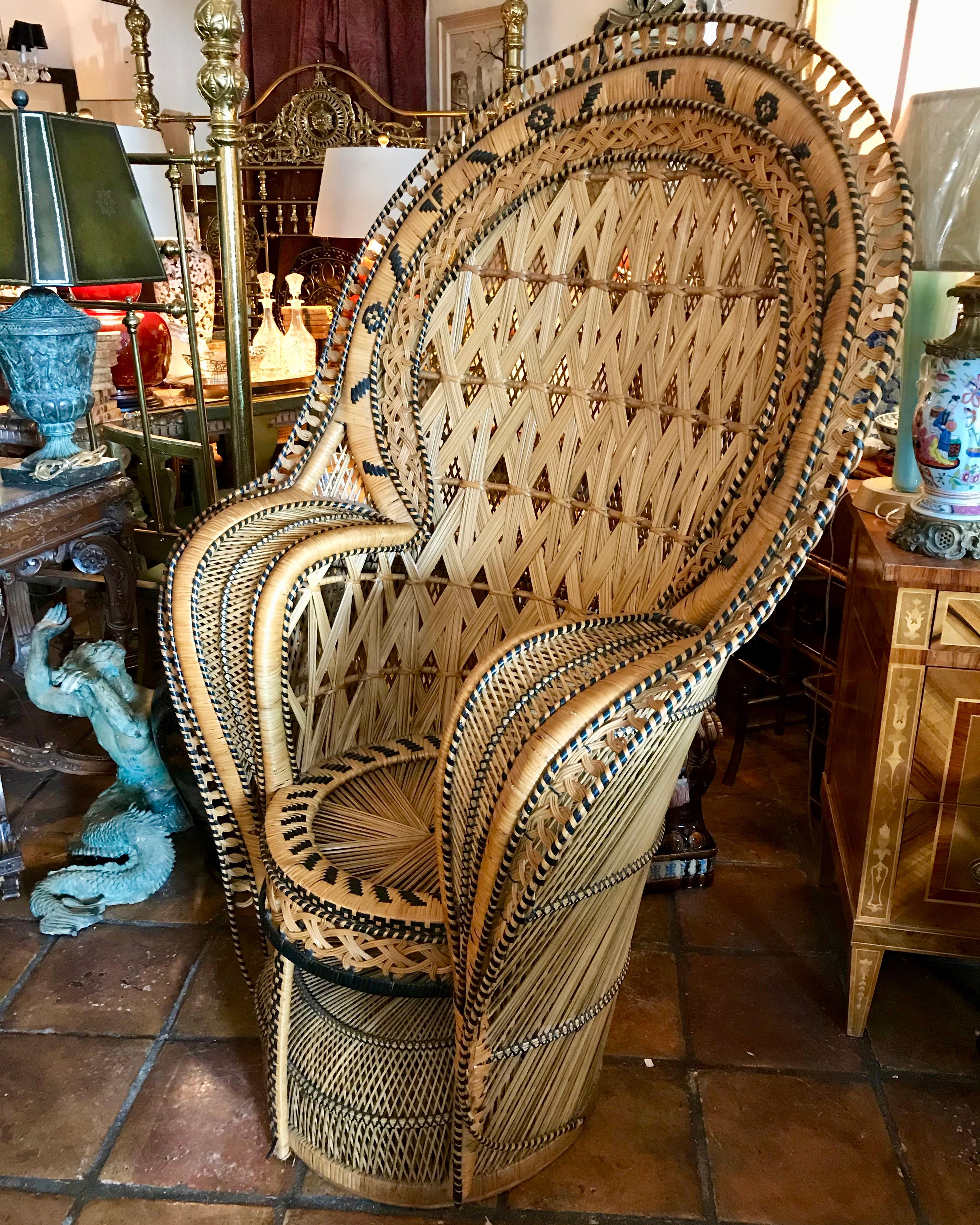 Midcentury Rattan Cobra Stuhl (Indisch)