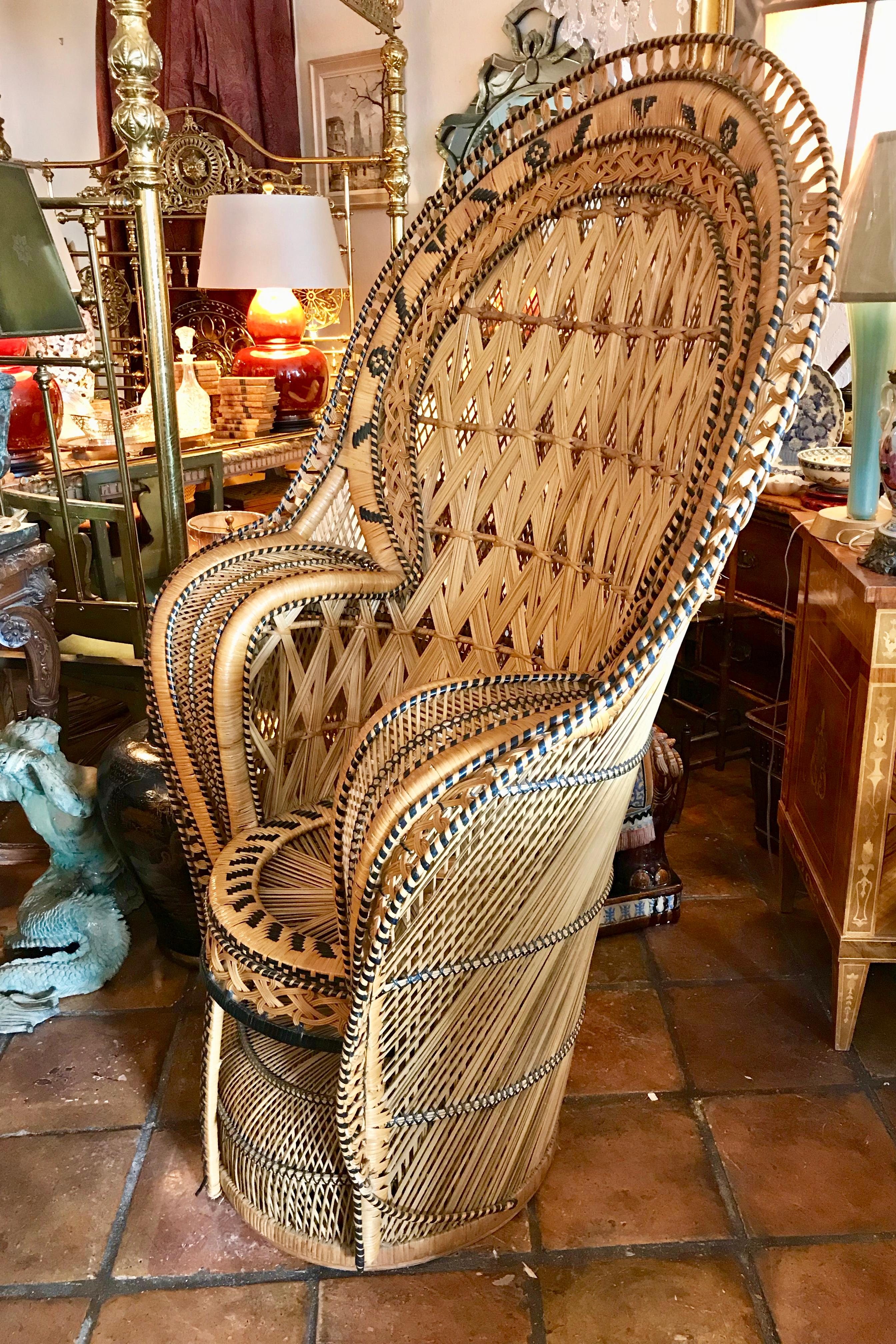 Midcentury Rattan Cobra Stuhl (Gewebt)