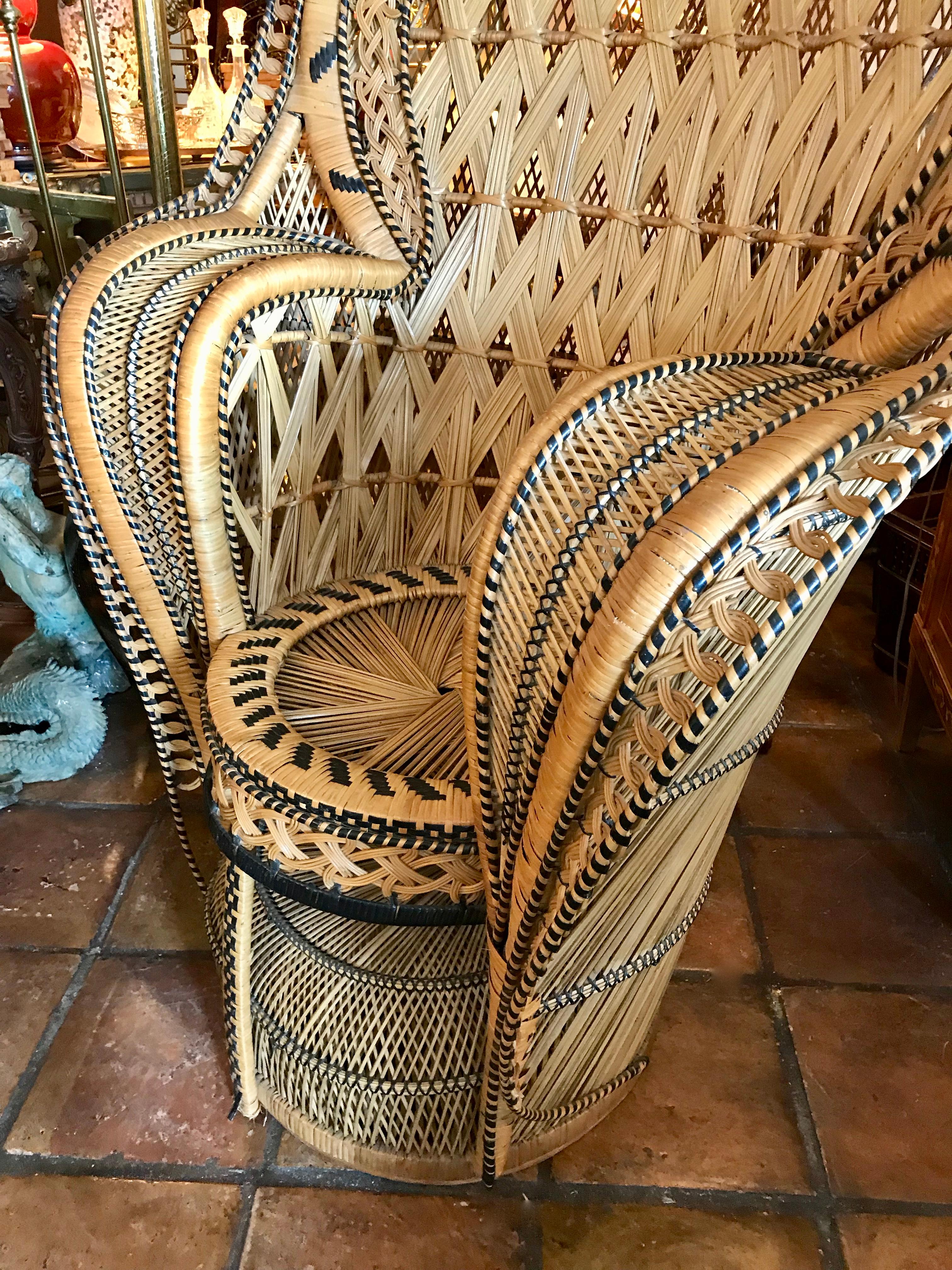 Indian Midcentury Rattan Cobra Chair