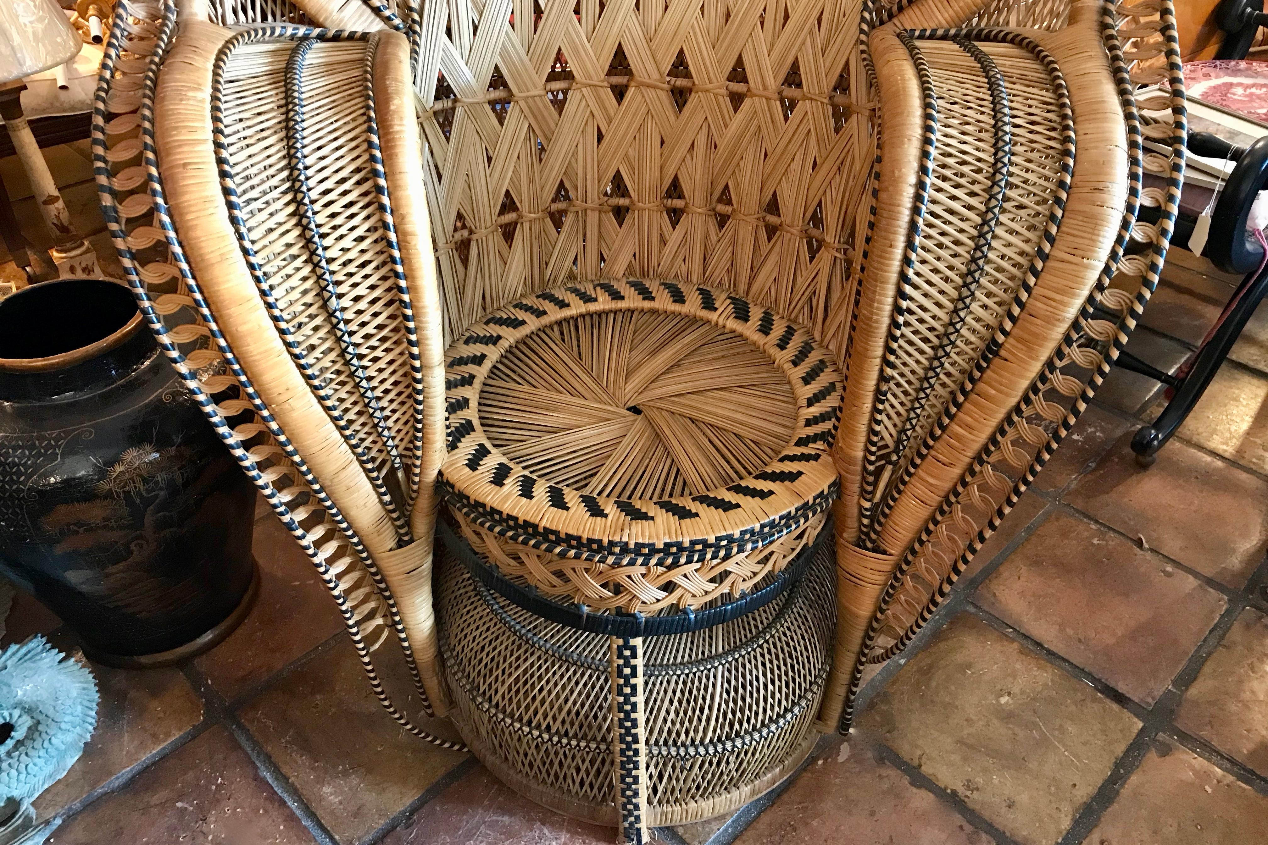 Woven Midcentury Rattan Cobra Chair