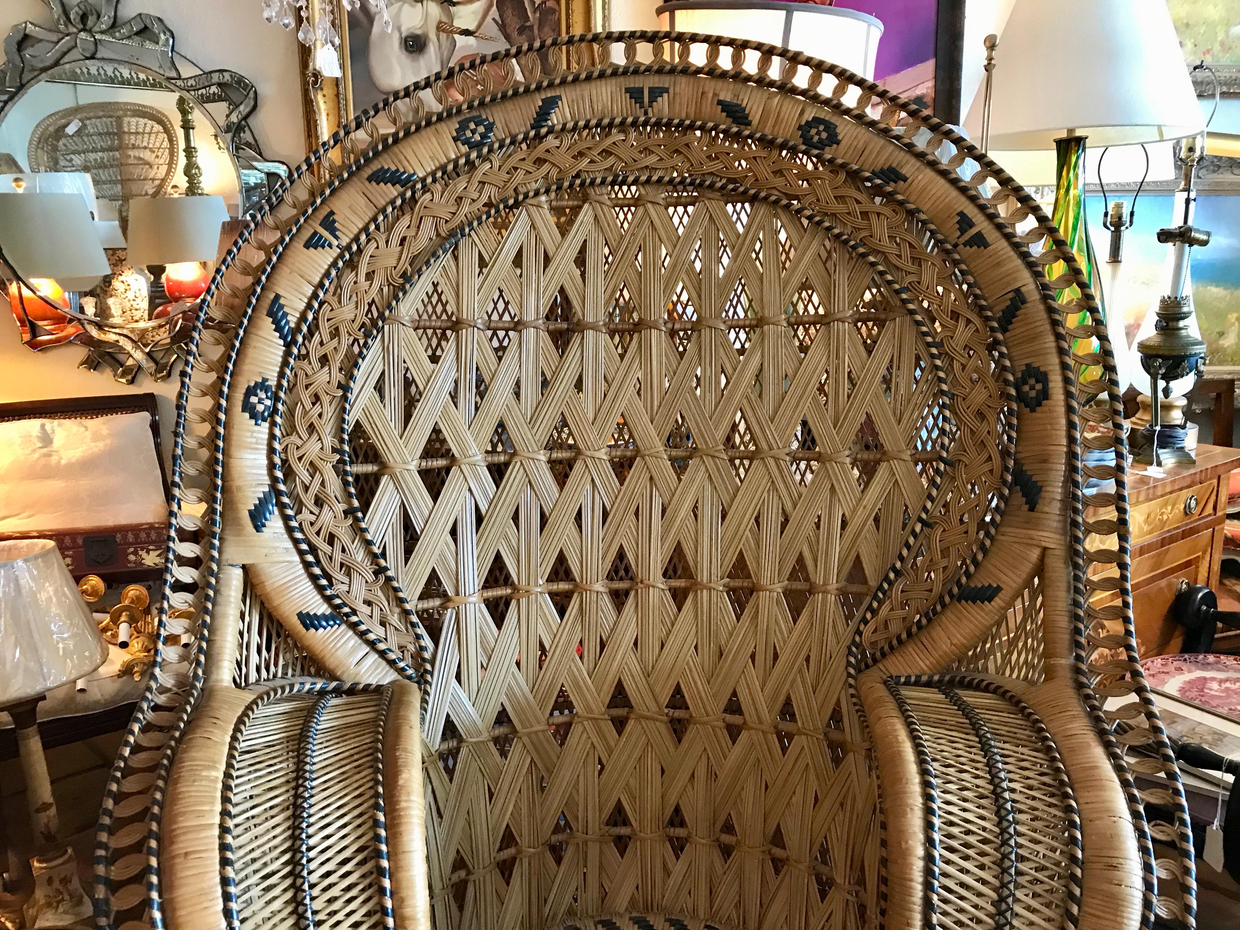 Midcentury Rattan Cobra Chair In Good Condition In West Palm Beach, FL