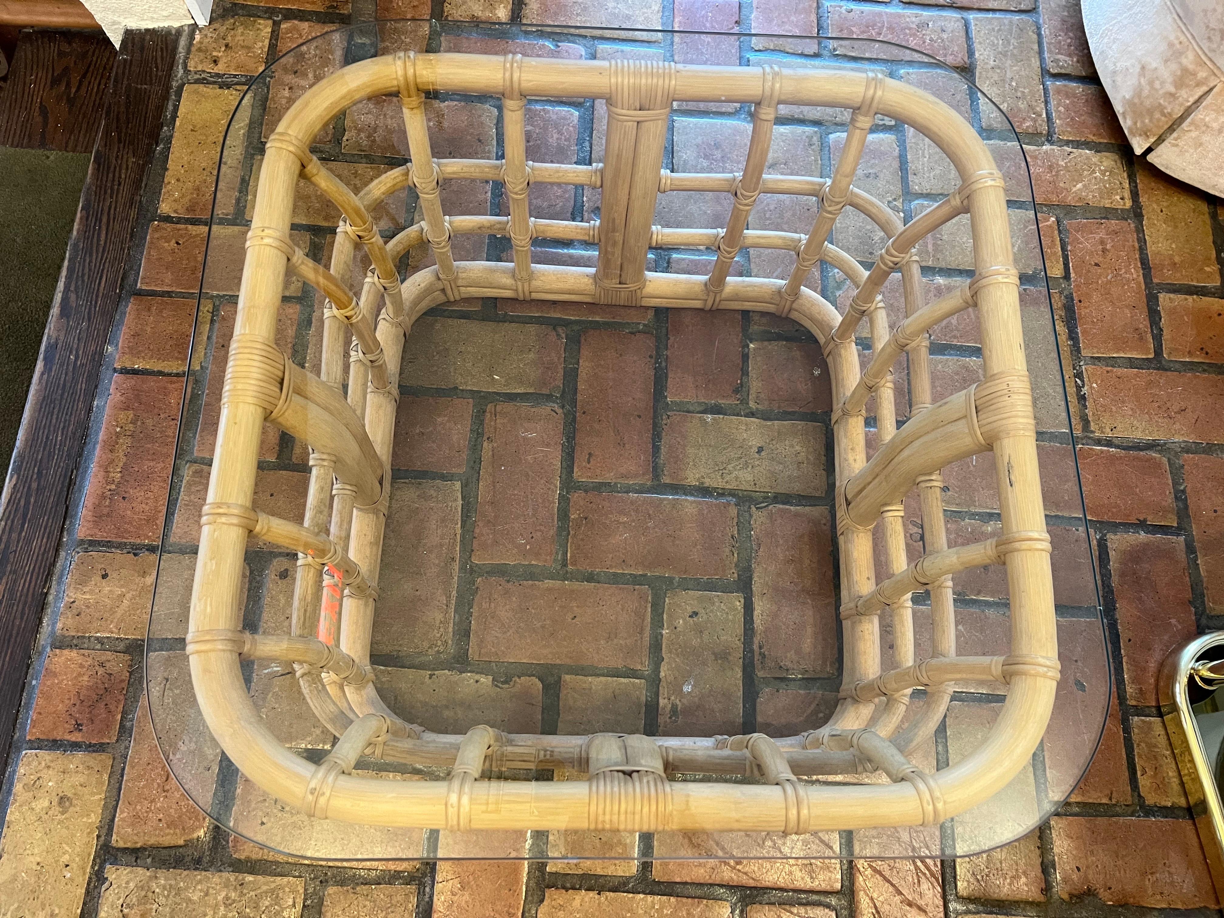 Mid-Century Rattan Coffee Table For Sale 8