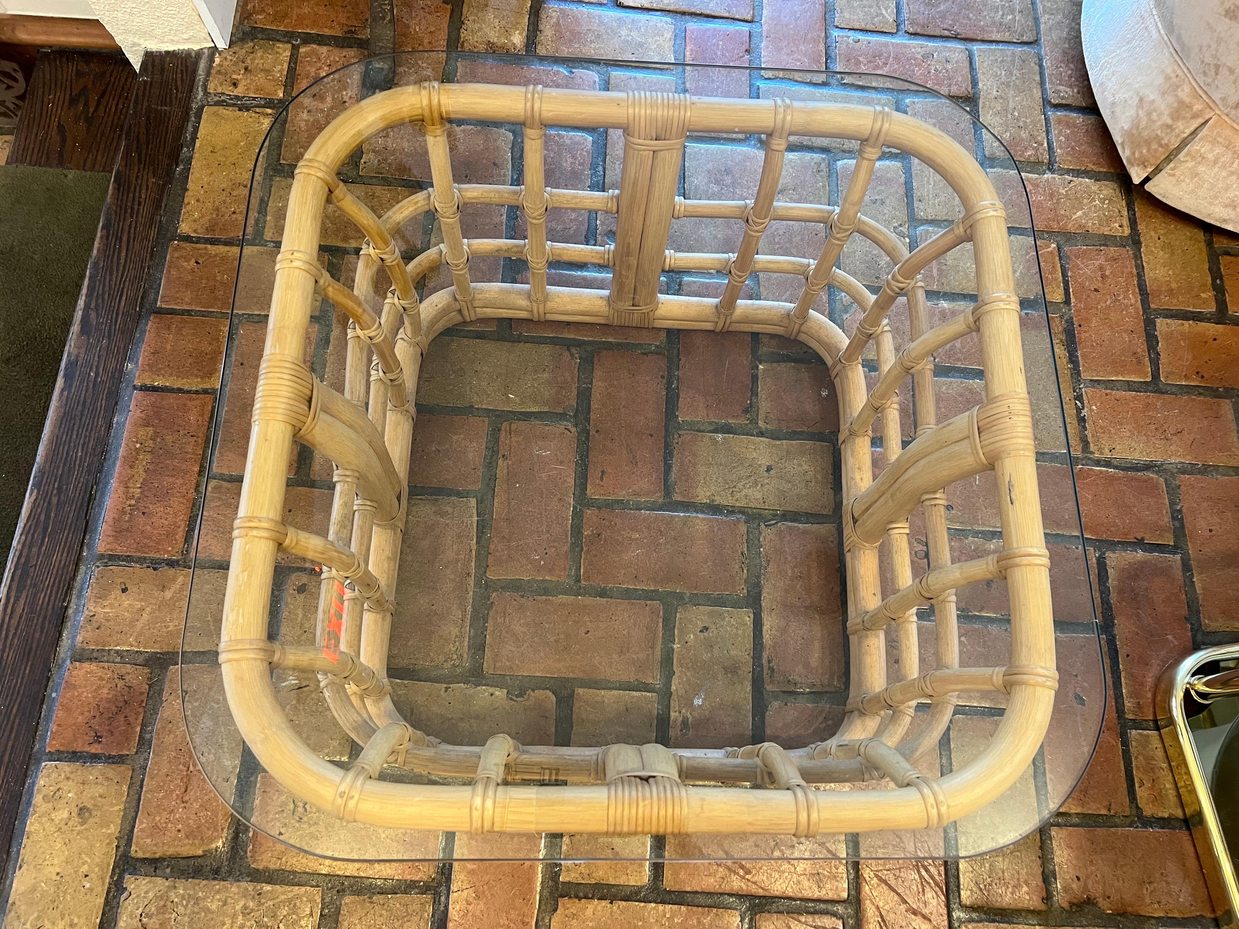 Mid-Century Rattan Coffee Table For Sale 2