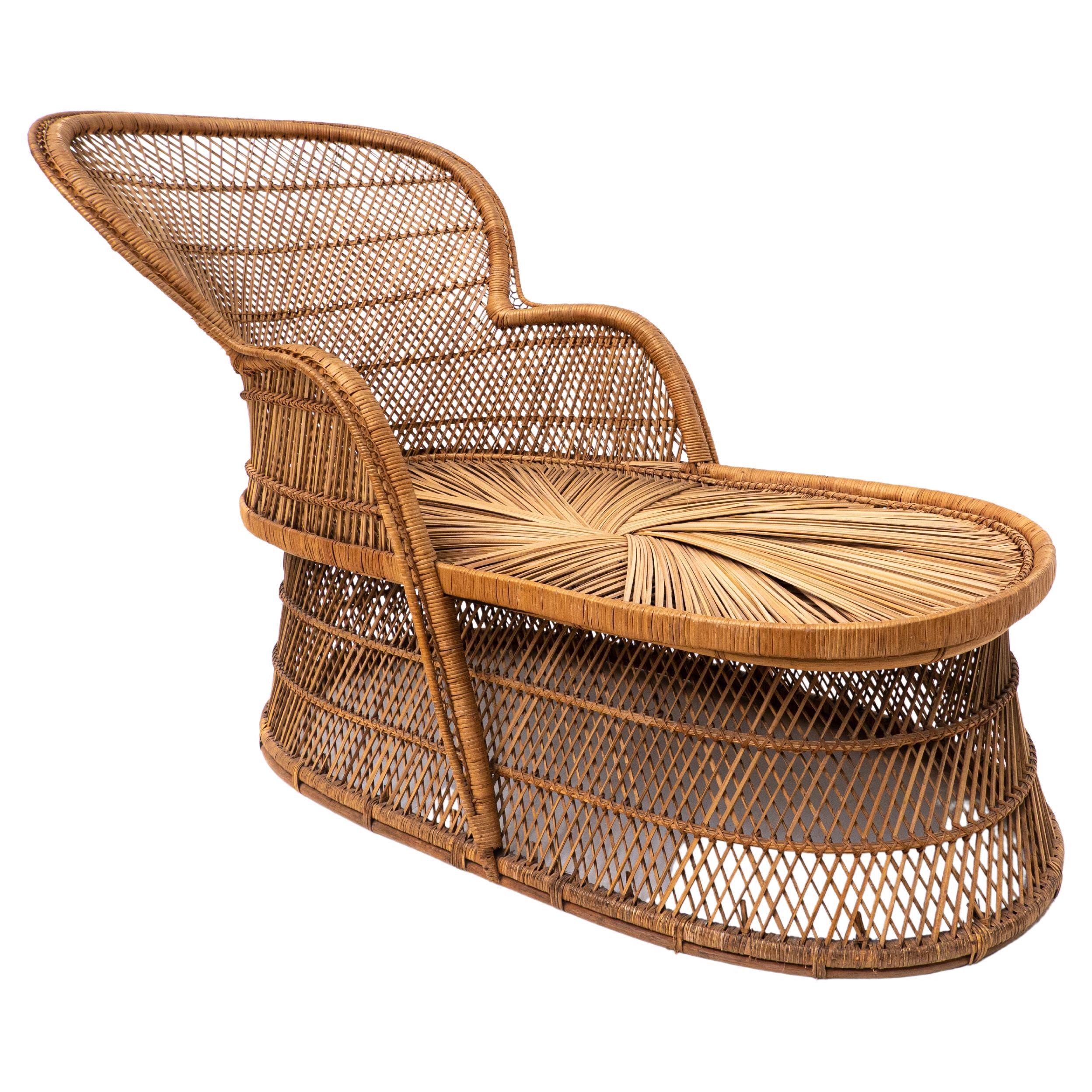 Mid-Century Rattan Daybed, Italy 1940s