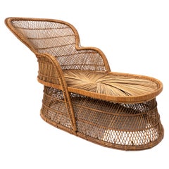 Mid-Century Rattan Daybed, Italy 1940s