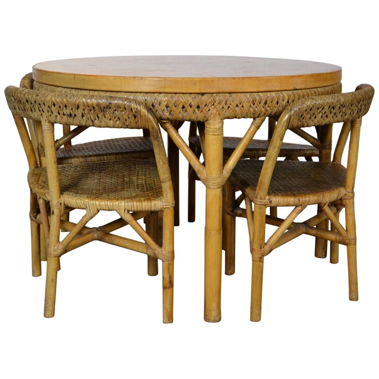 Rattan Dining Set at 1stDibs