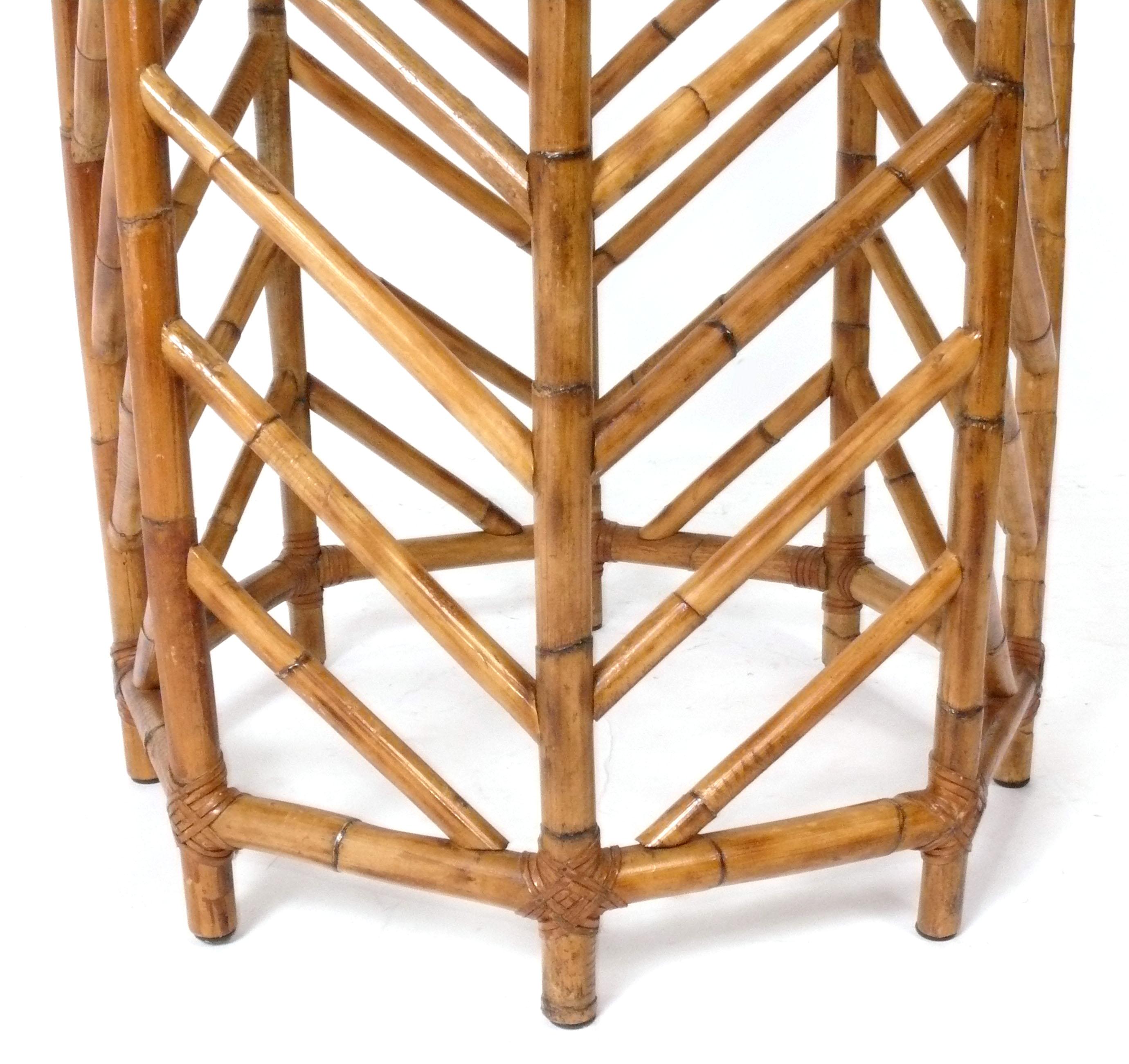 Organic Modern Mid Century Rattan Dining Table attributed to McGuire For Sale