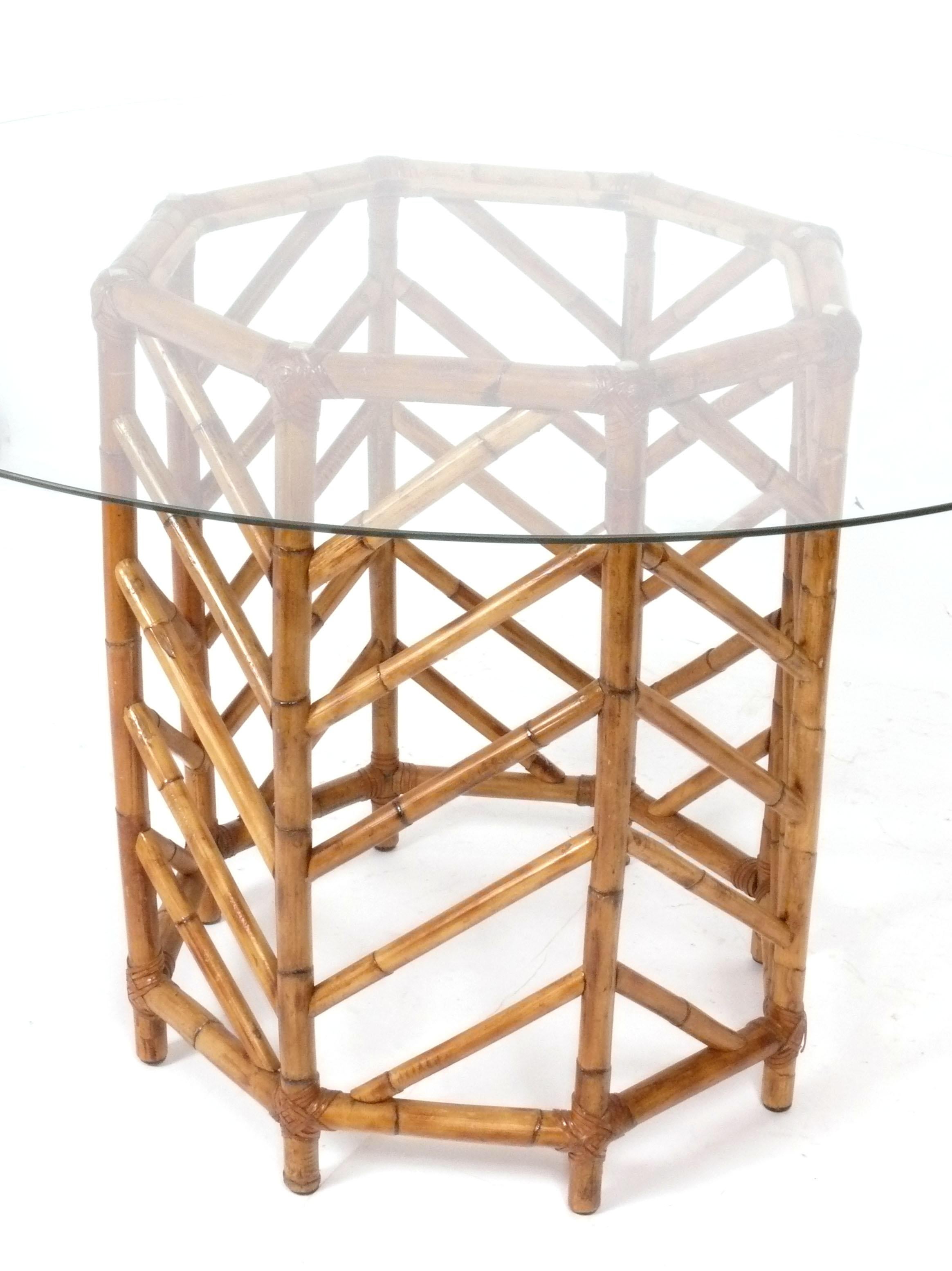 Chinese Mid Century Rattan Dining Table attributed to McGuire For Sale