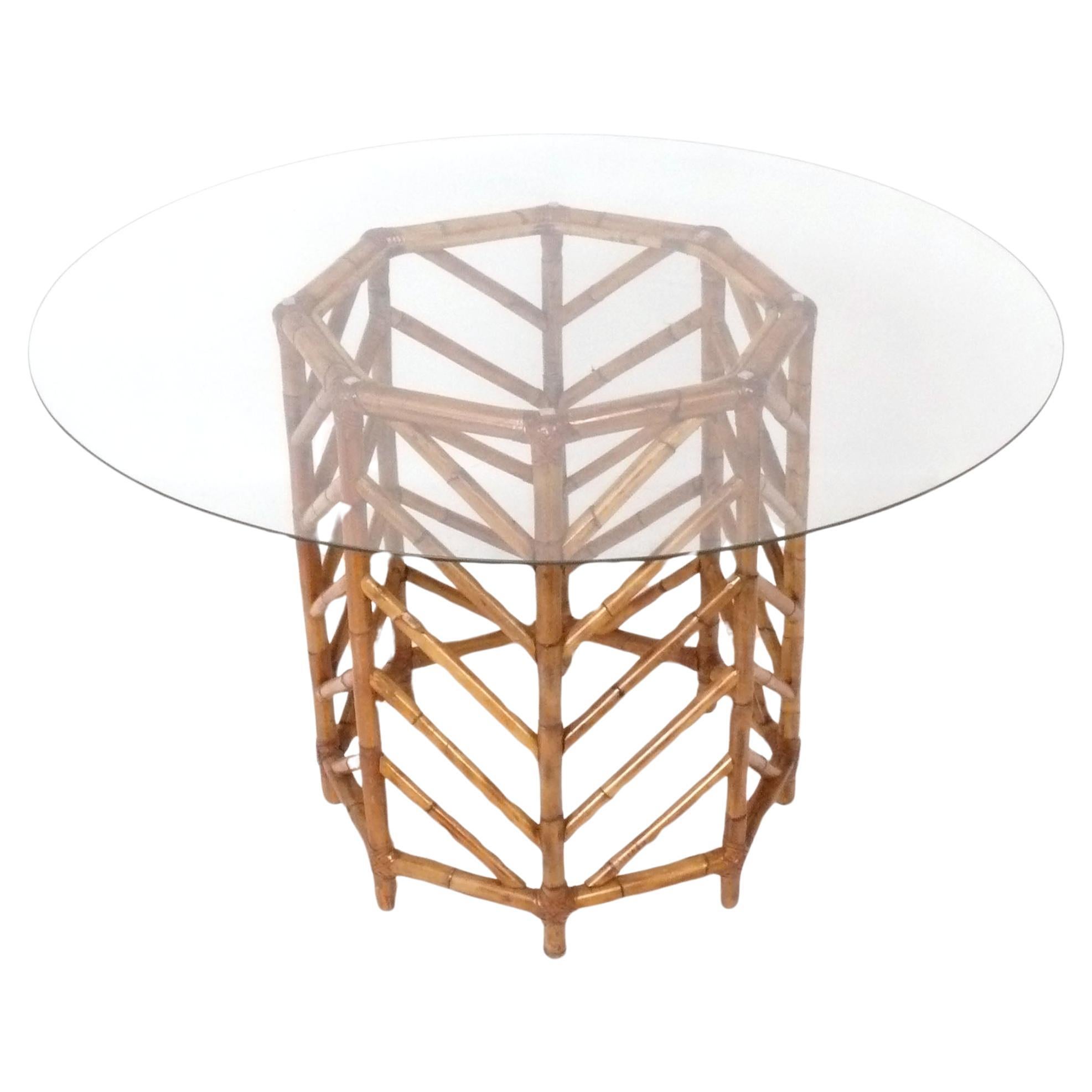 Mid Century Rattan Dining Table attributed to McGuire