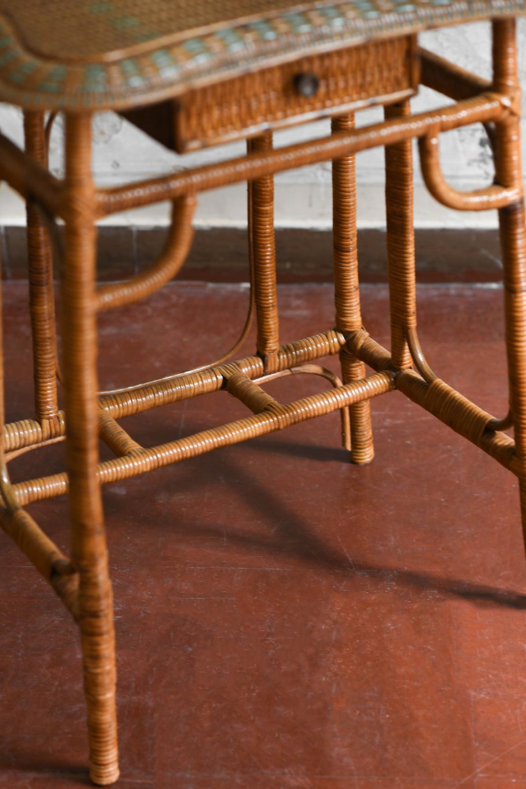 Mid-Century rattan dressing table 1