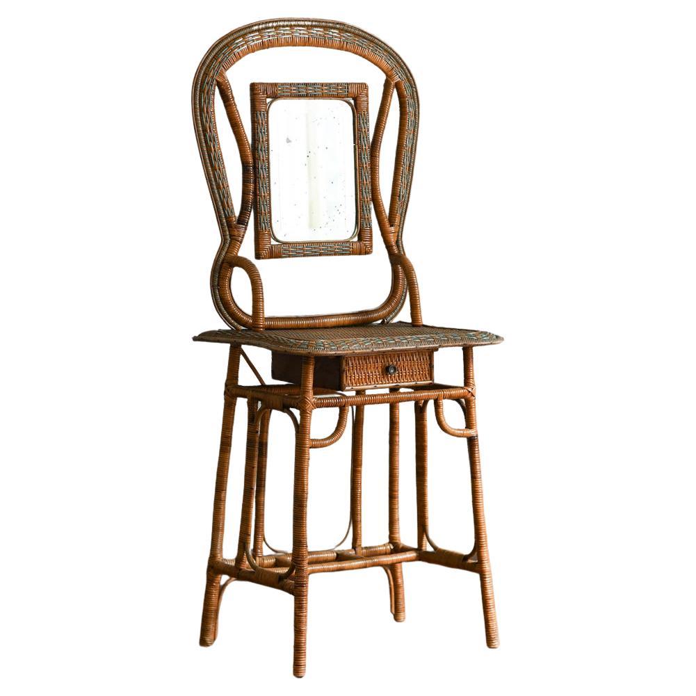 Mid-Century rattan dressing table