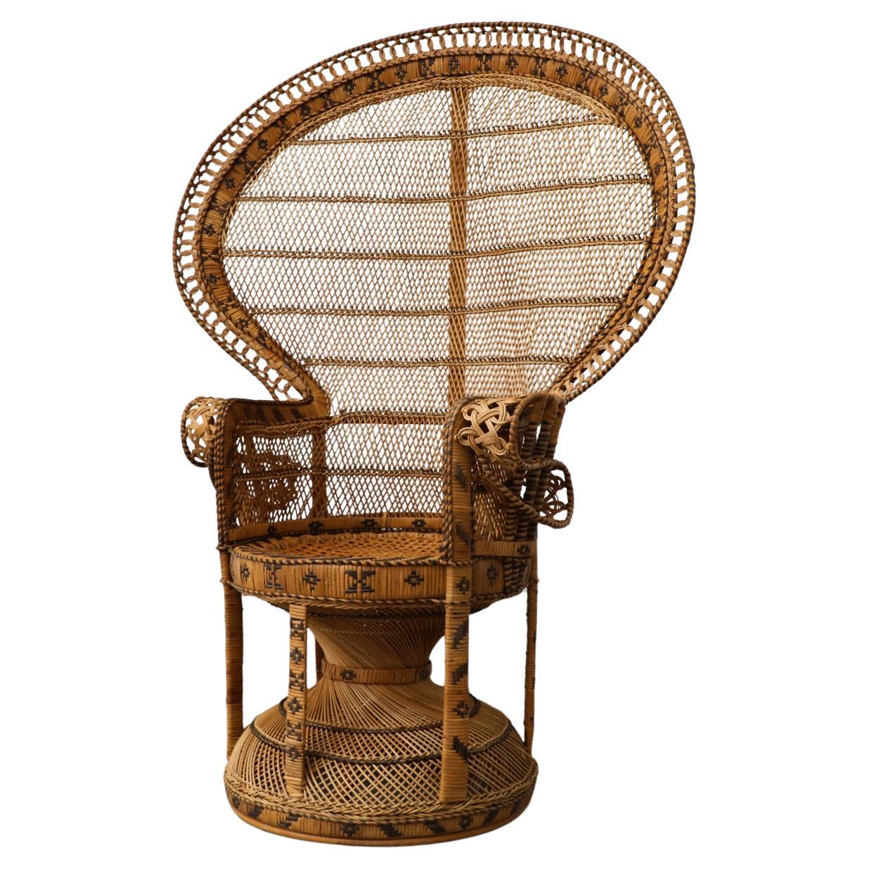 Mid-Century Rattan Emmanuelle Peacock Chair