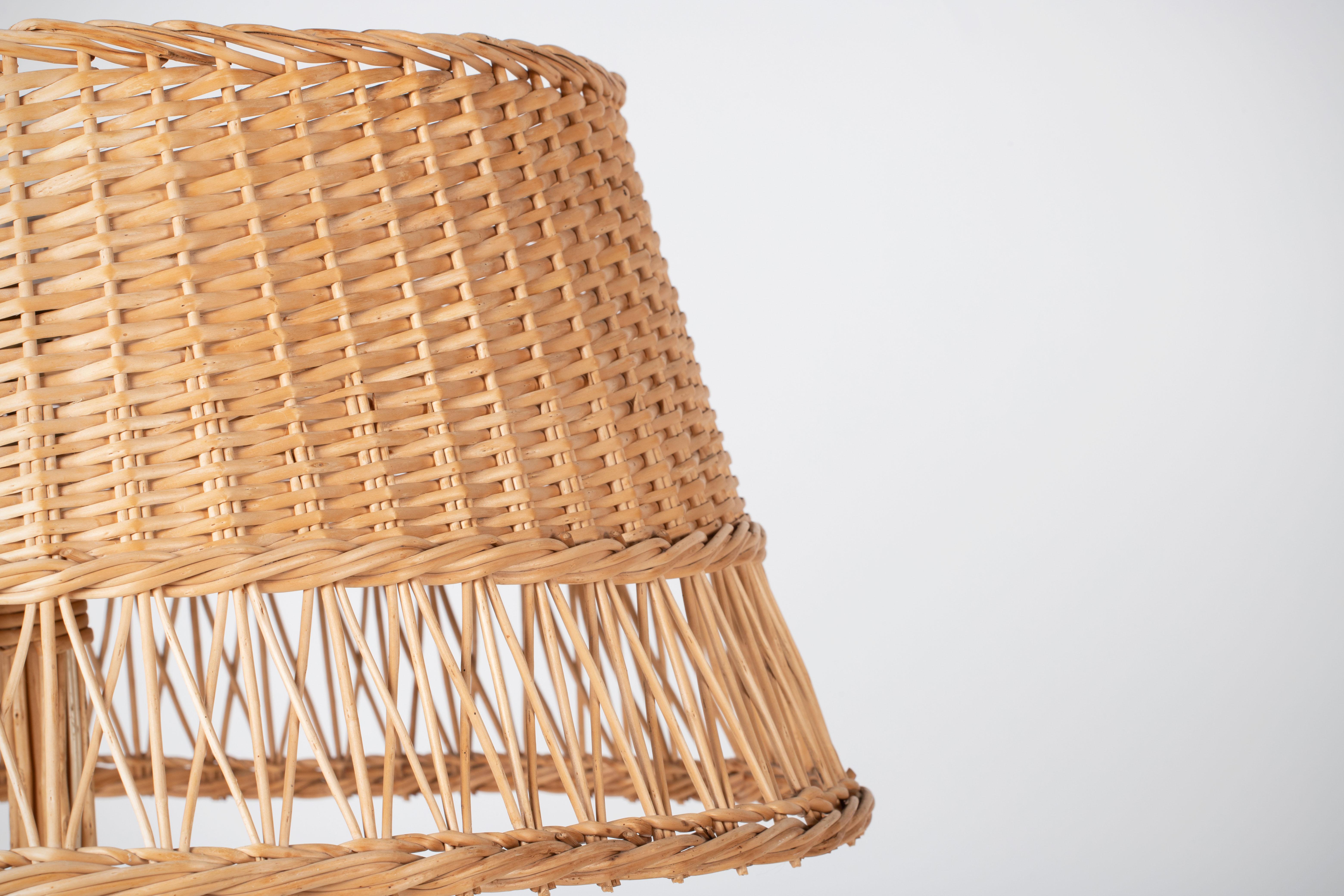 Mid-20th Century Mid-Century Rattan Floor Lamp, French Riviera, Boho, France, 1960 For Sale