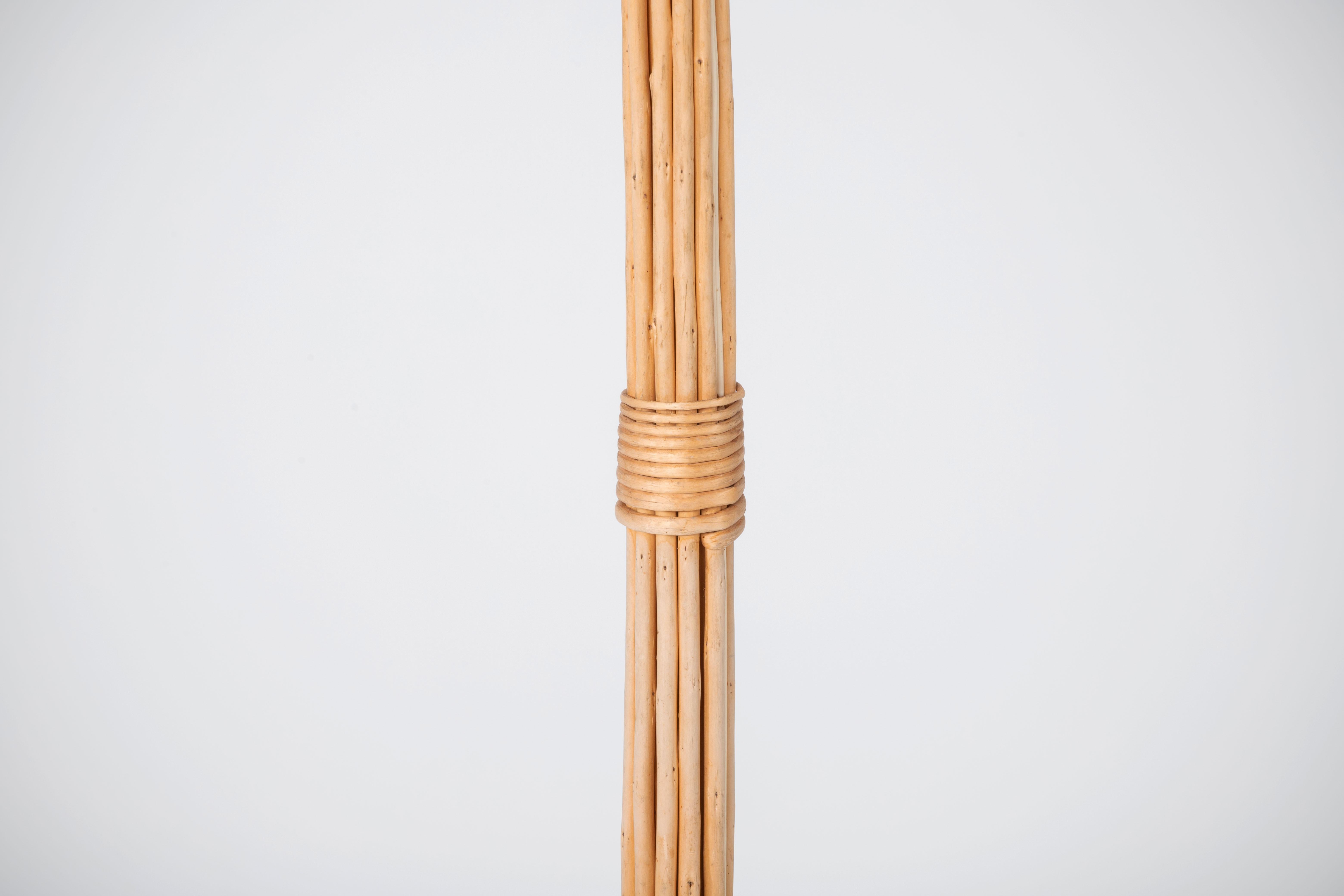 Mid-Century Rattan Floor Lamp, French Riviera, Boho, France, 1960 For Sale 1