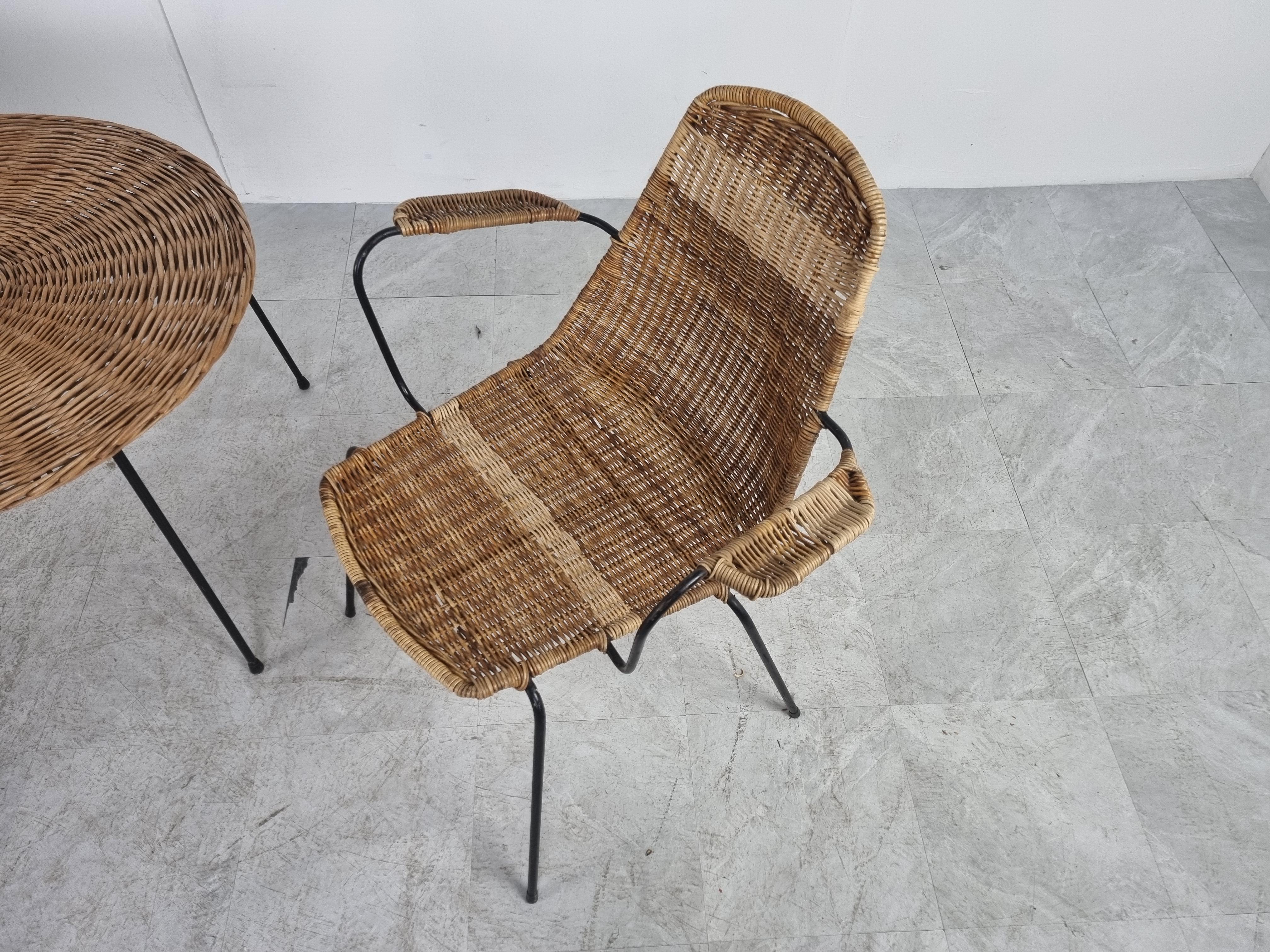 Mid-20th Century Mid Century Rattan Garden Set by Gian Franco Legler, 1960s