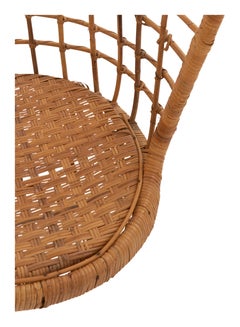 Midcentury Rattan Hanging Chair