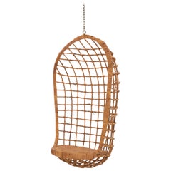 Midcentury Rattan Hanging Chair