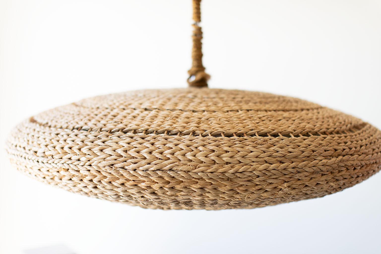 Mid-20th Century Midcentury Rattan Oval Light