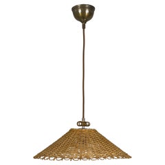 Mid-Century Rattan Pendant, Sweden 1950s
