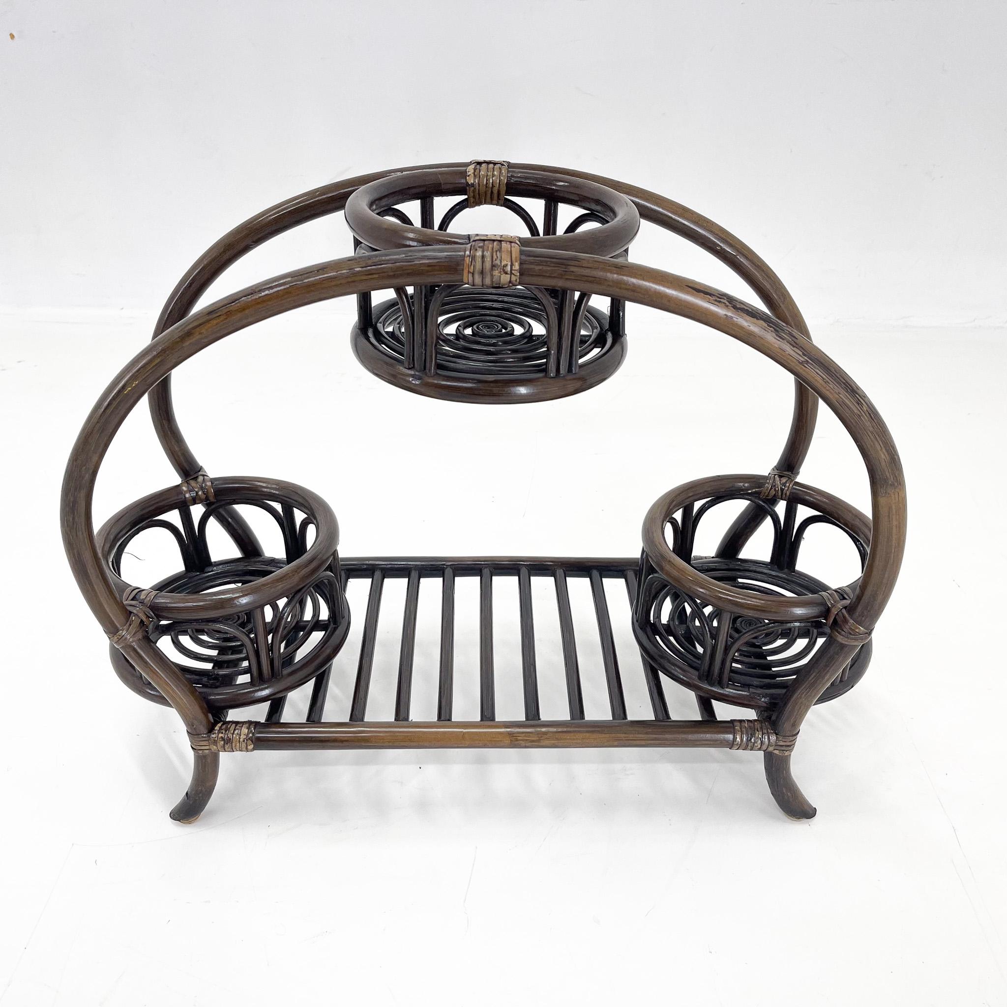 Mid Century Rattan Plant Stand / Plant Holder, 1970's For Sale 7