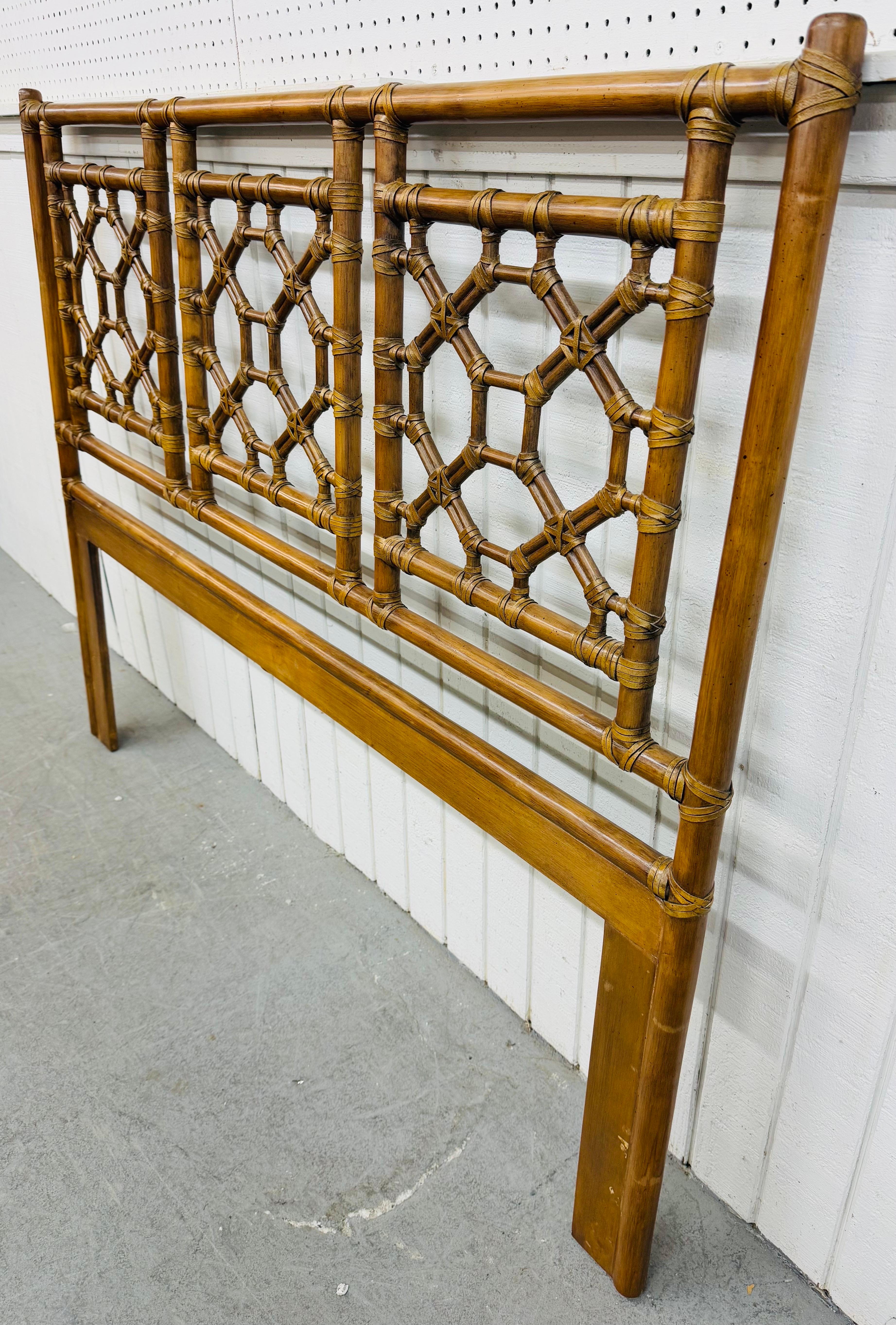 Mid-Century Modern Mid-Century Rattan Queen Size Headboard