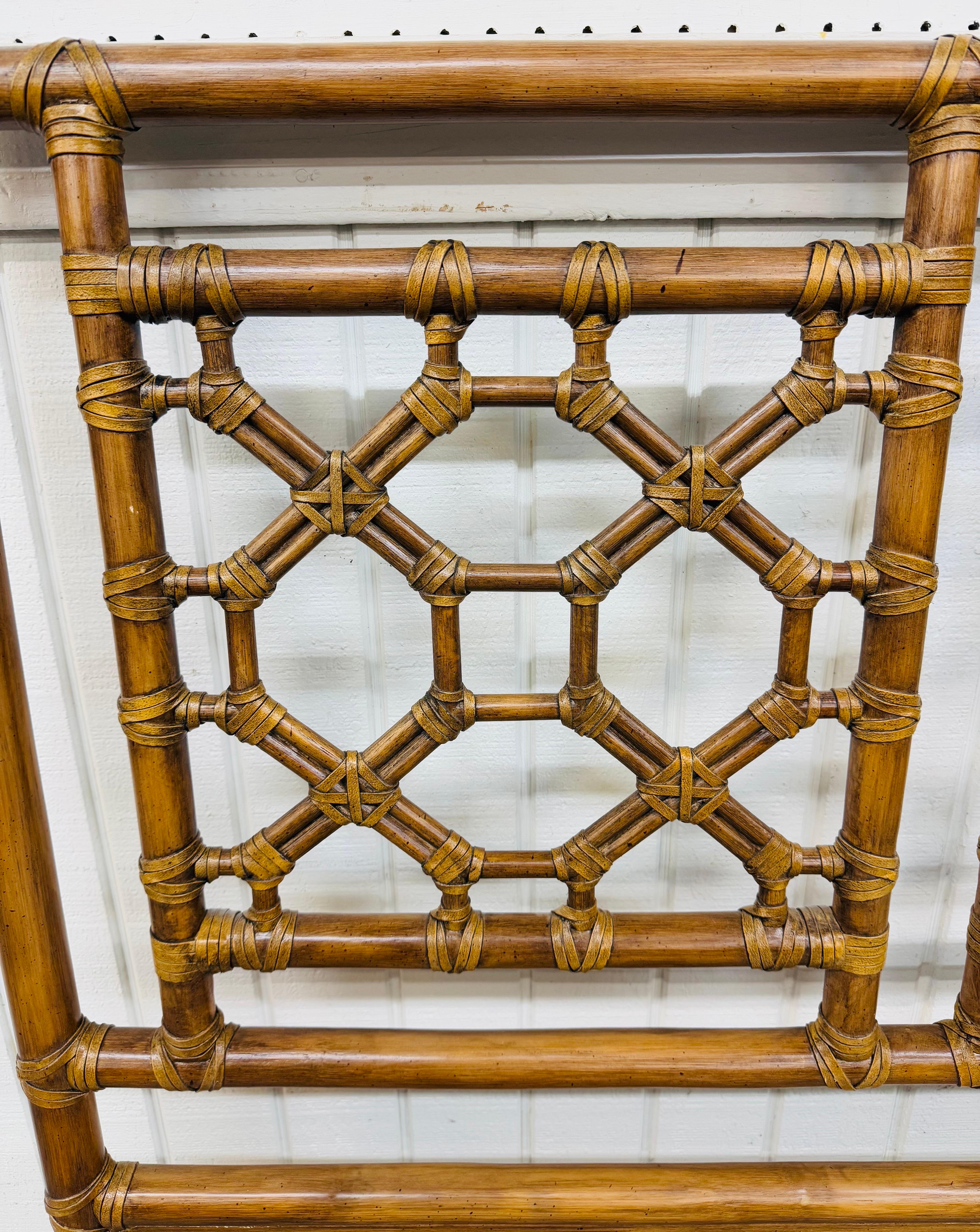 American Mid-Century Rattan Queen Size Headboard