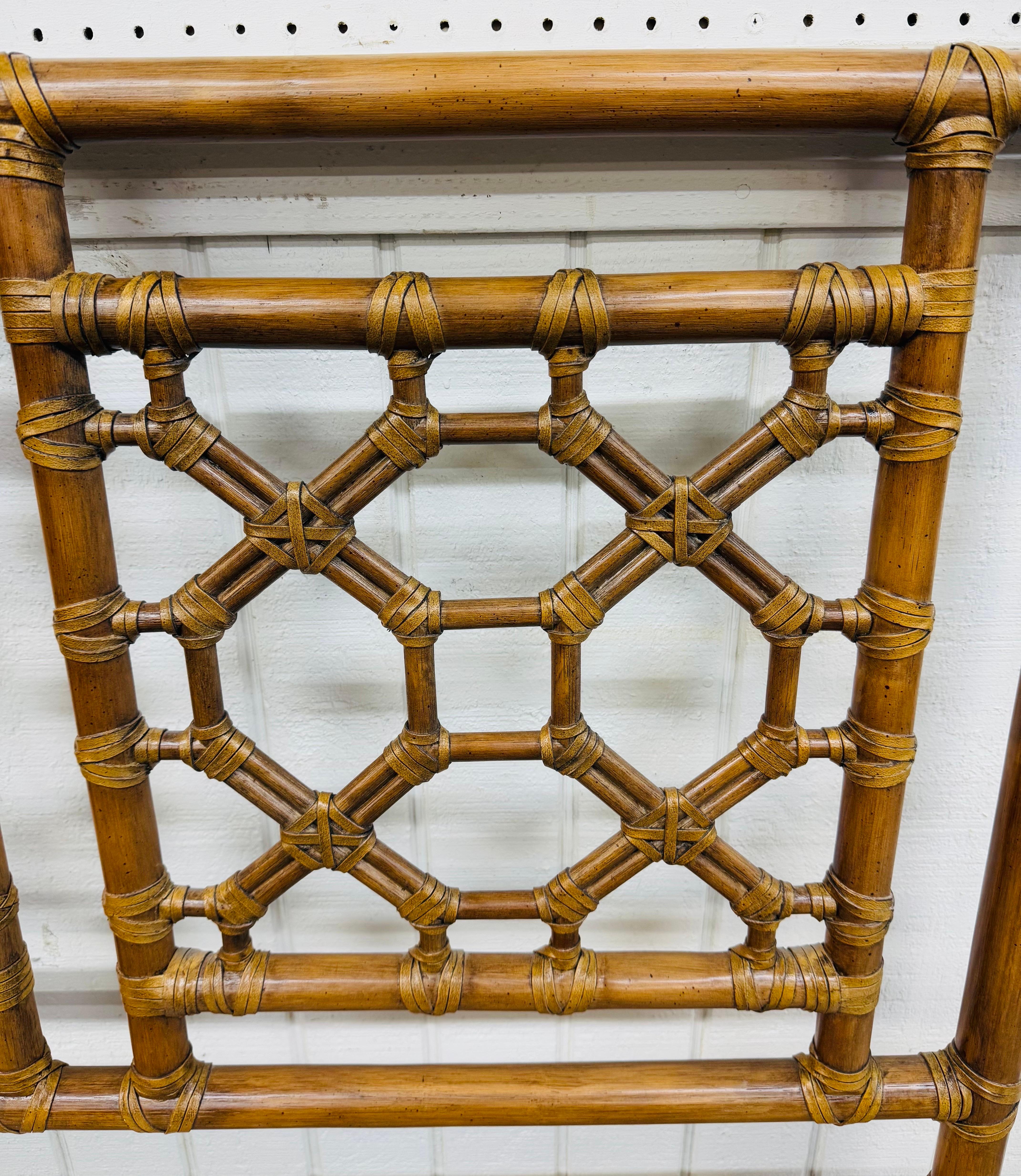 20th Century Mid-Century Rattan Queen Size Headboard