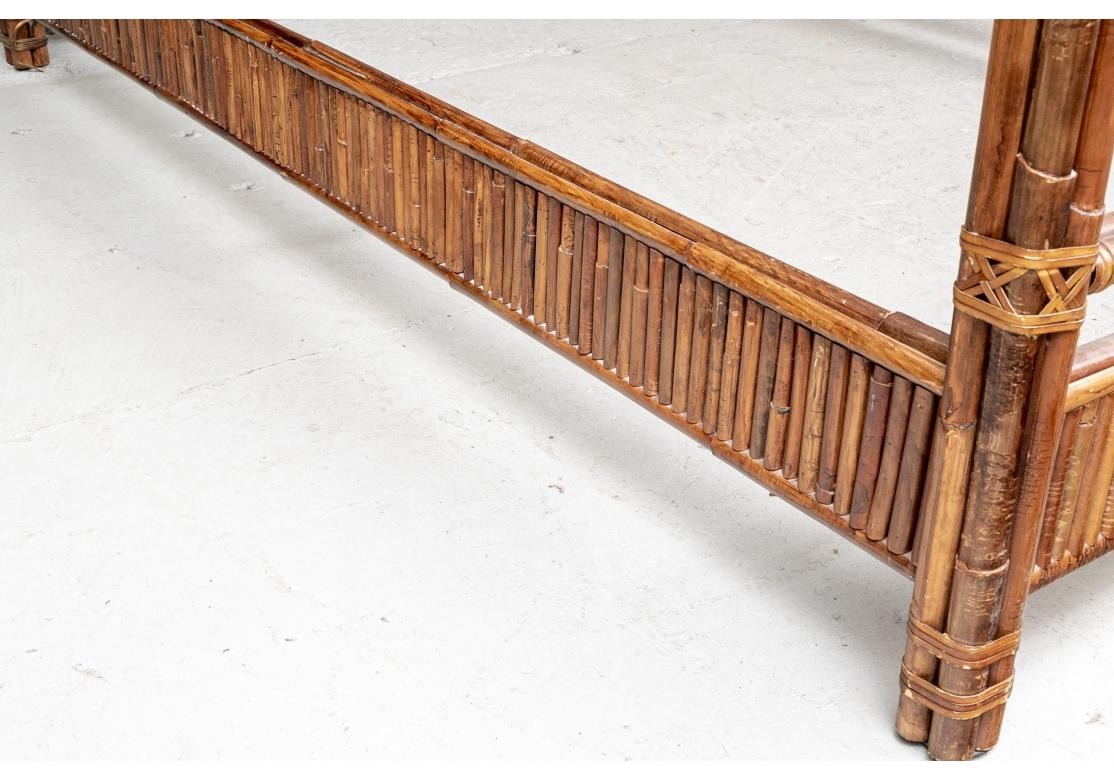 Mid Century Rattan Queen Size Poster Bed For Sale 5
