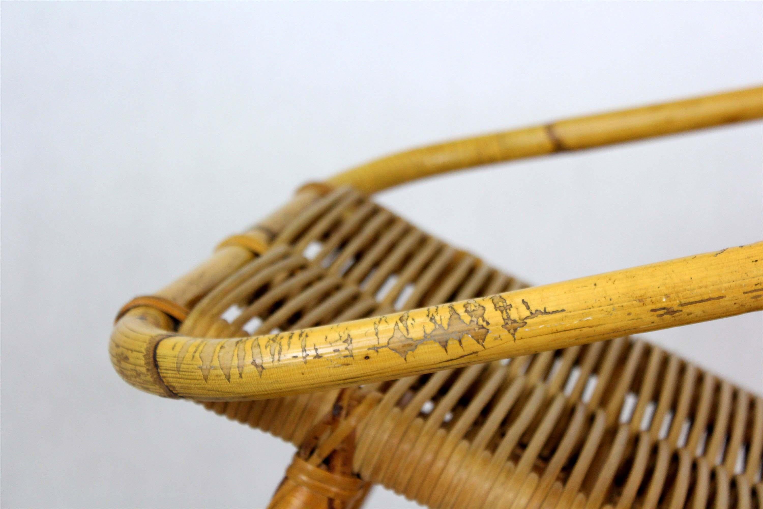 Mid-Century Rattan Rocking Chair, 1960s For Sale 3