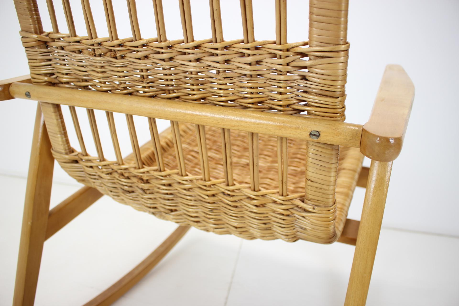 Mid-Century Rattan Rocking Chairs, 1960's For Sale 4