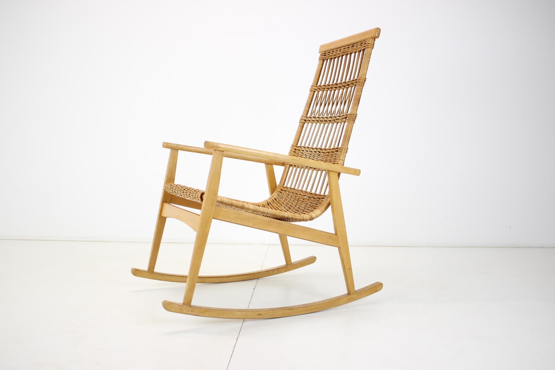 Mid-Century Modern Mid-Century Rattan Rocking Chairs, 1960's For Sale