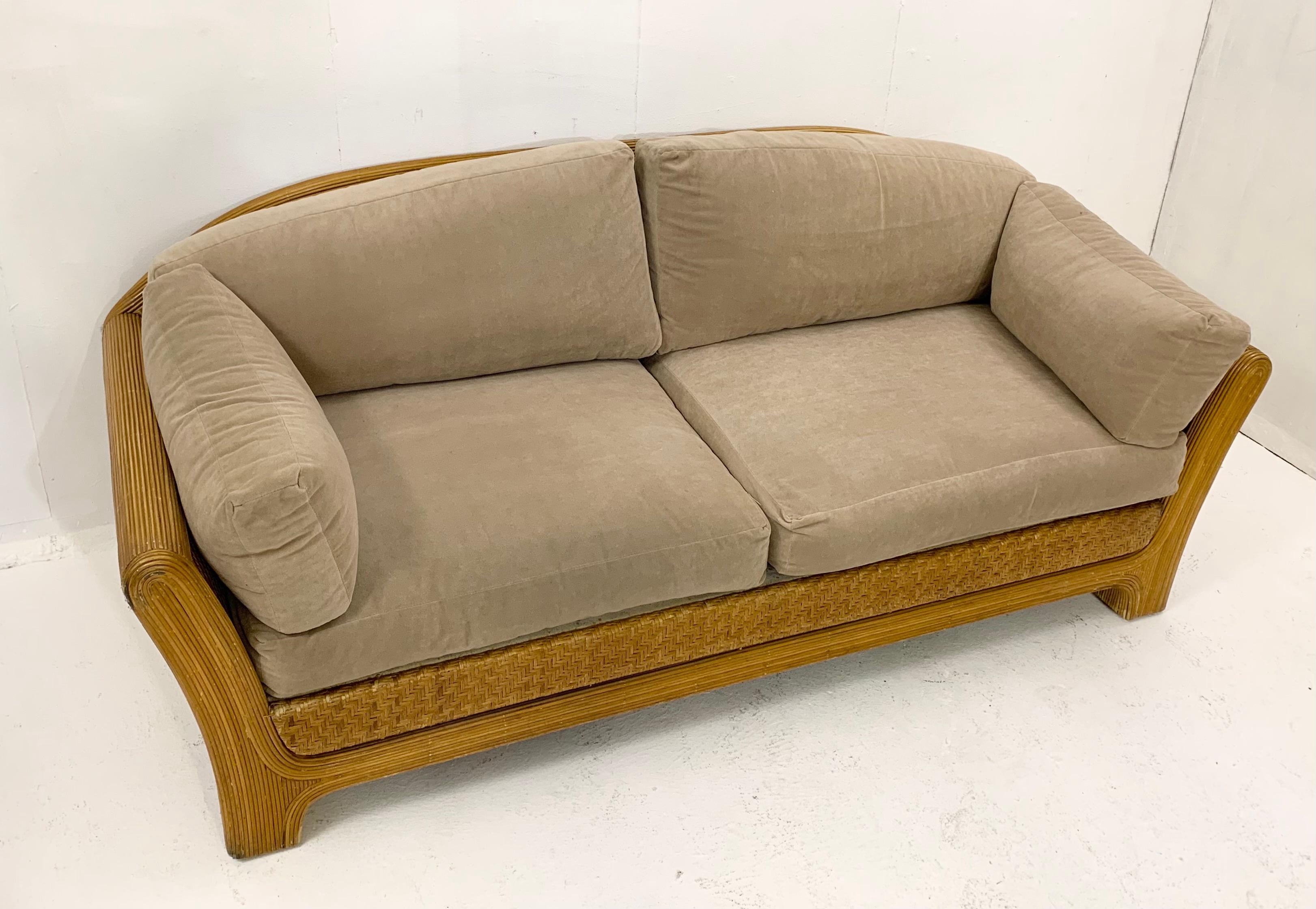 Mid-20th Century Mid-Century Rattan Sofa 1960s For Sale