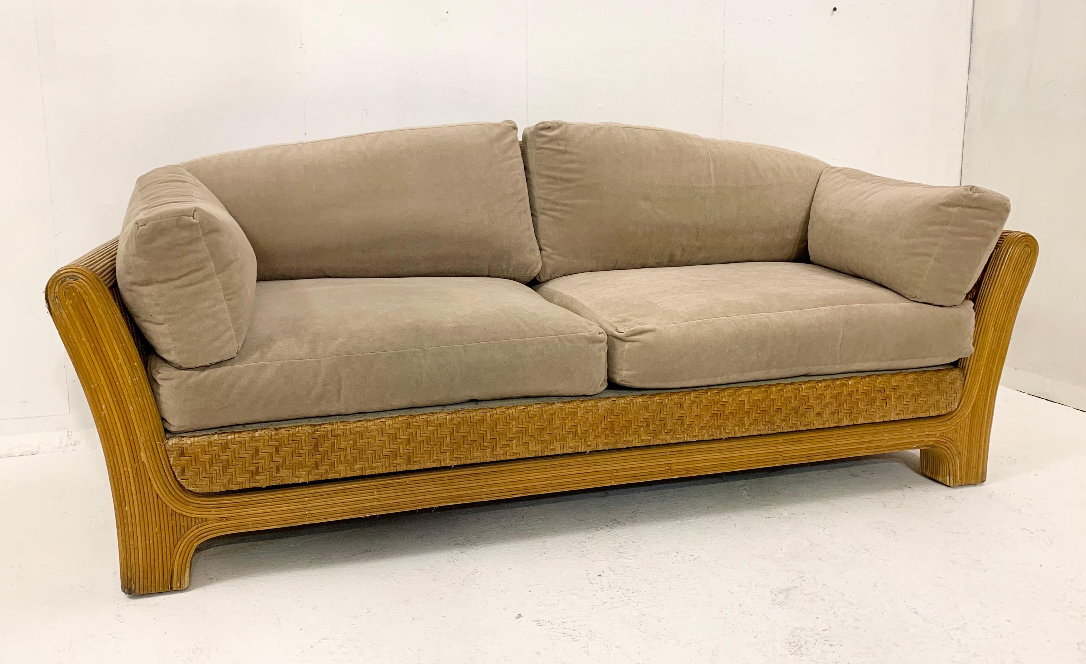 Mid-Century Rattan Sofa 1960s For Sale 1