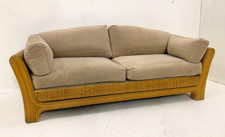 Mid-Century Rattan Sofa 1960s For Sale 2