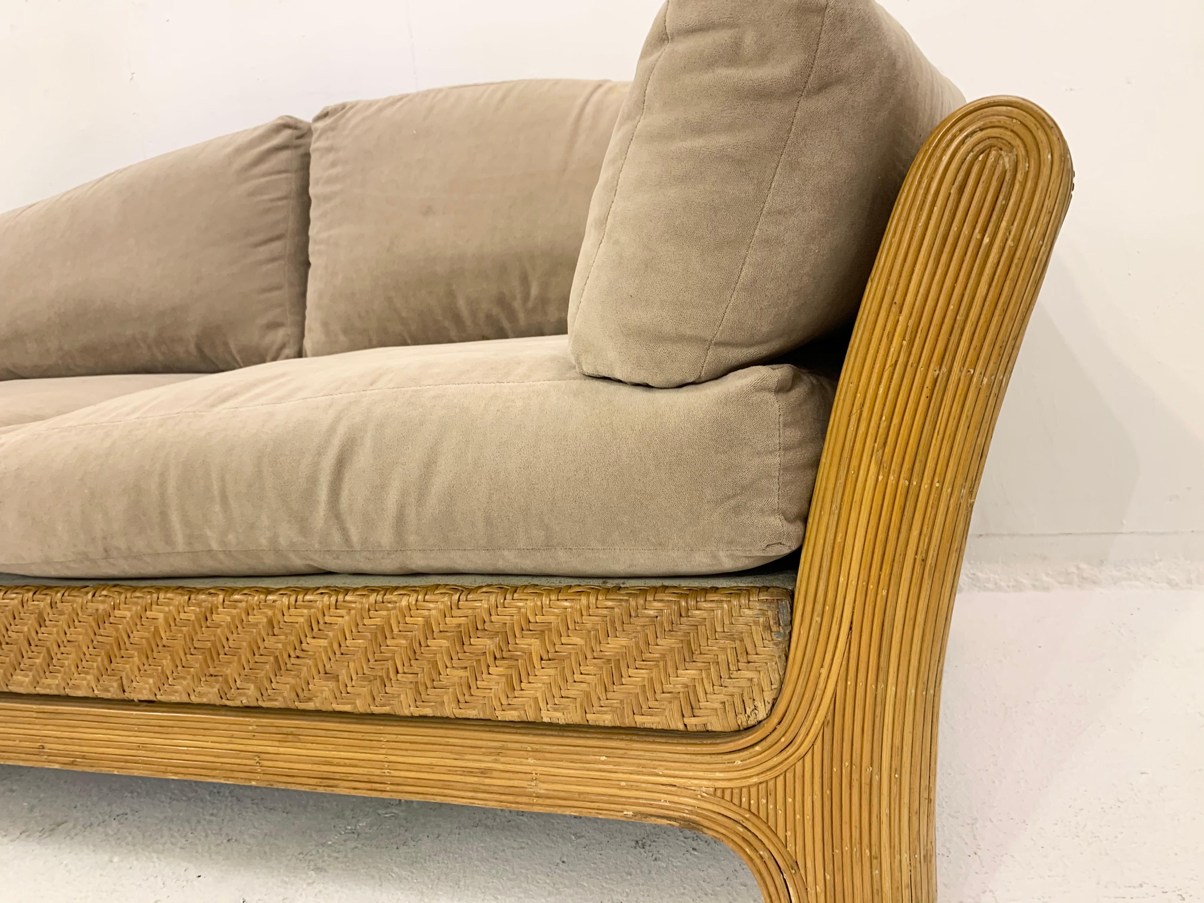 Mid-Century Rattan Sofa 1960s For Sale 2