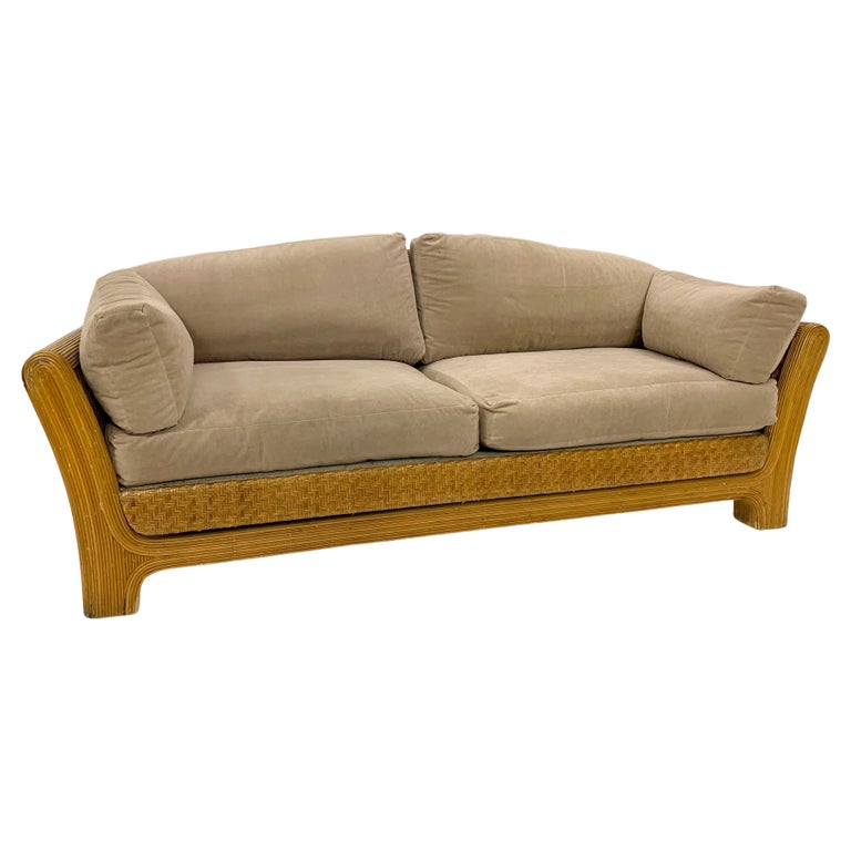 Mid-Century Rattan Sofa 1960s For Sale