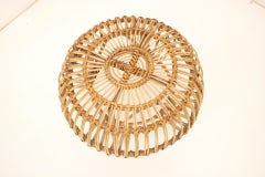 Sgabello in rattan di metà secolo, anni '60