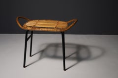 Mid century rattan stool by Alan Fuchs, ULUV, 1960´s, Czechoslovakia