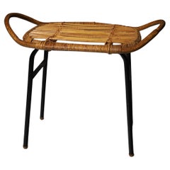 Mid century rattan stool by Alan Fuchs, ULUV, 1960´s, Czechoslovakia