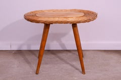 Mid century rattan stool by Jan Kalous for ÚLUV, 1960´s, Czechoslovakia