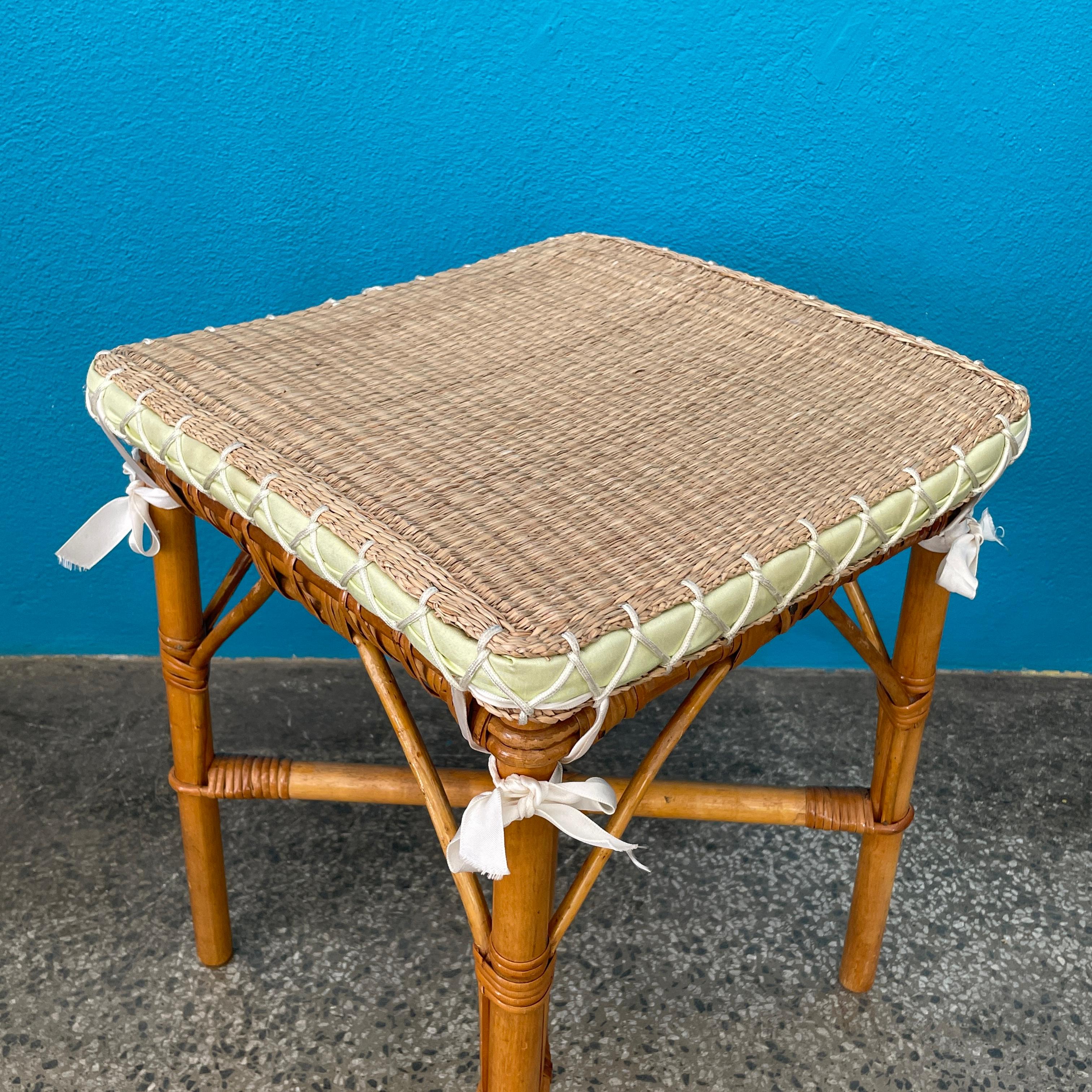 Mid Century Rattan Stool / Side Table / Flower Table 5