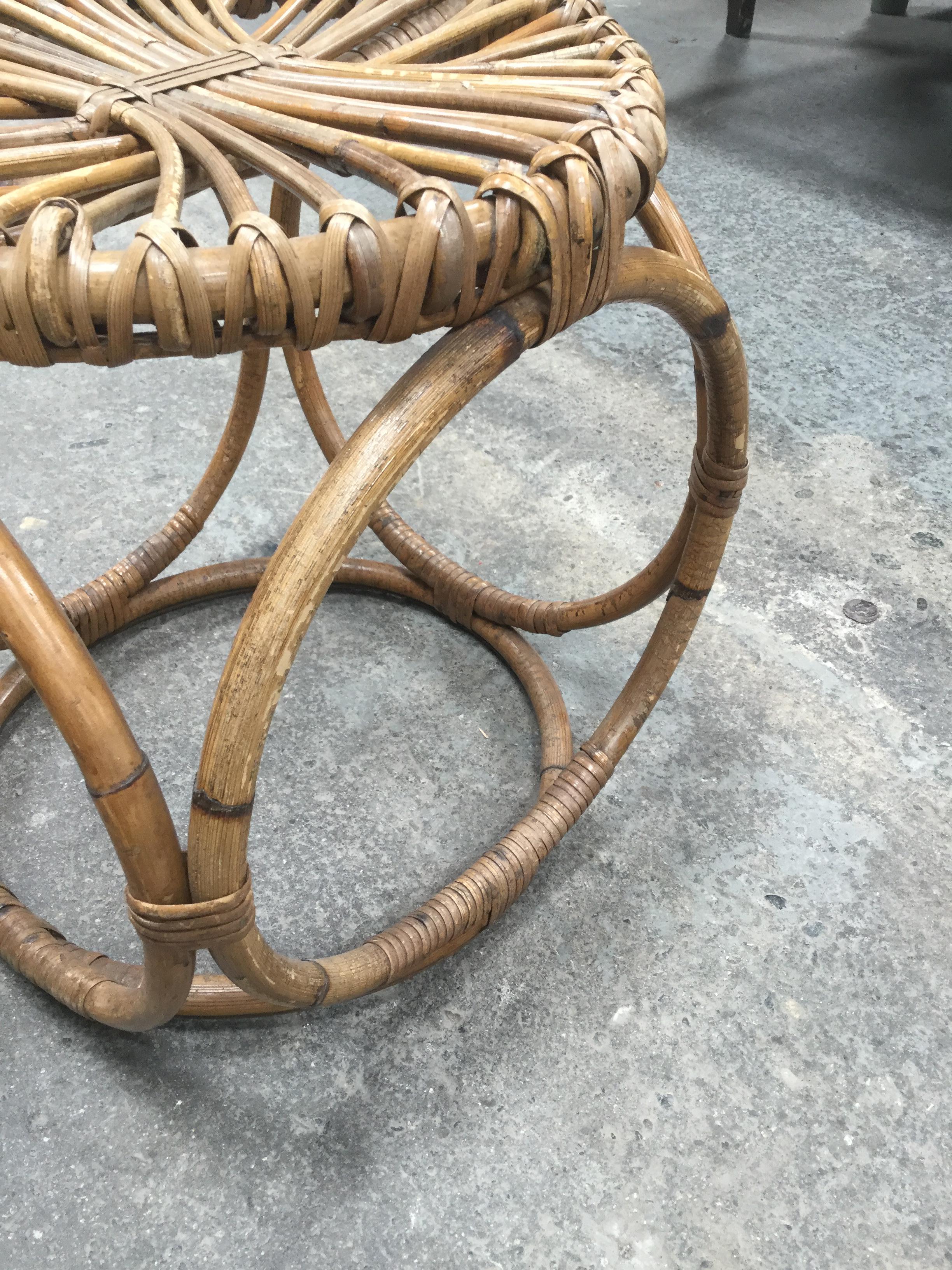 Lovely pair of 1950s handmade stools. Can also be used as side tables.